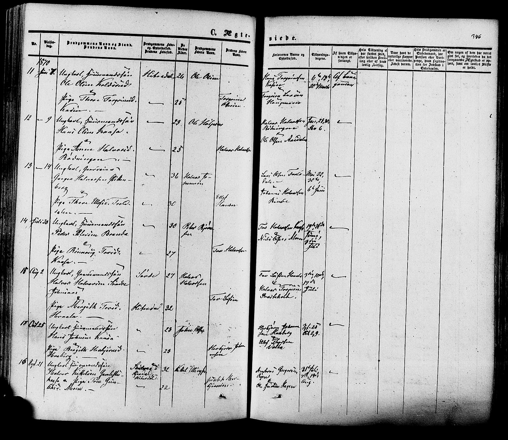 Heddal kirkebøker, SAKO/A-268/F/Fa/L0007: Parish register (official) no. I 7, 1855-1877, p. 346