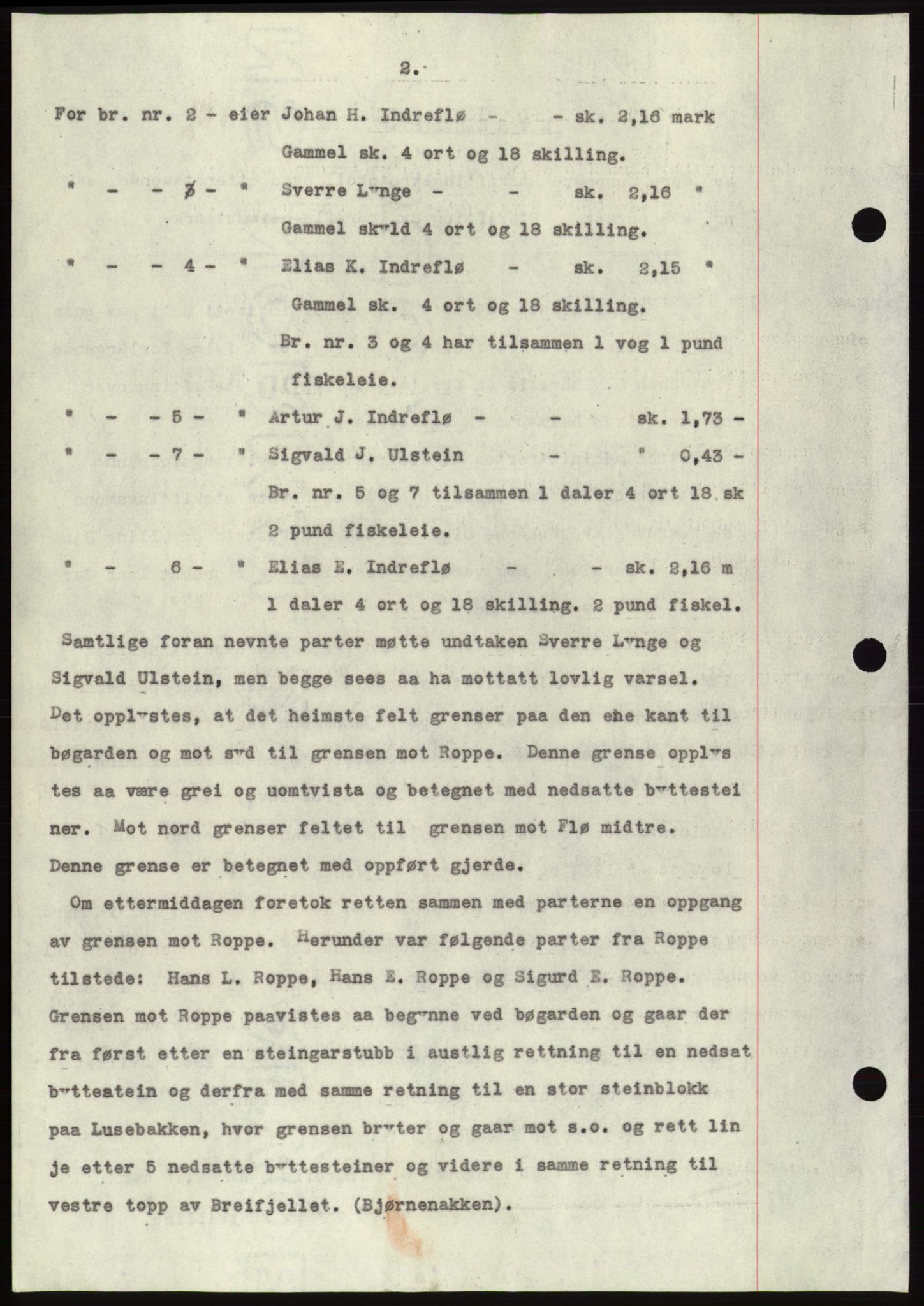 Søre Sunnmøre sorenskriveri, AV/SAT-A-4122/1/2/2C/L0077: Mortgage book no. 3A, 1945-1946, Diary no: : 827/1945