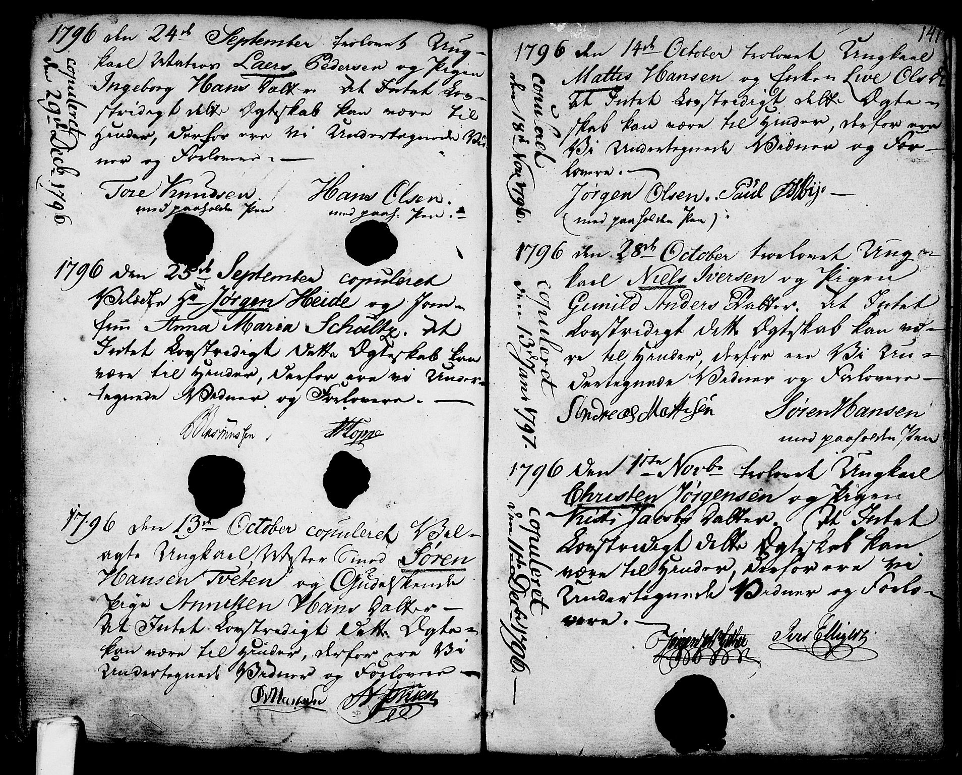 Larvik kirkebøker, SAKO/A-352/G/Ga/L0001: Parish register (copy) no. I 1, 1785-1807, p. 141