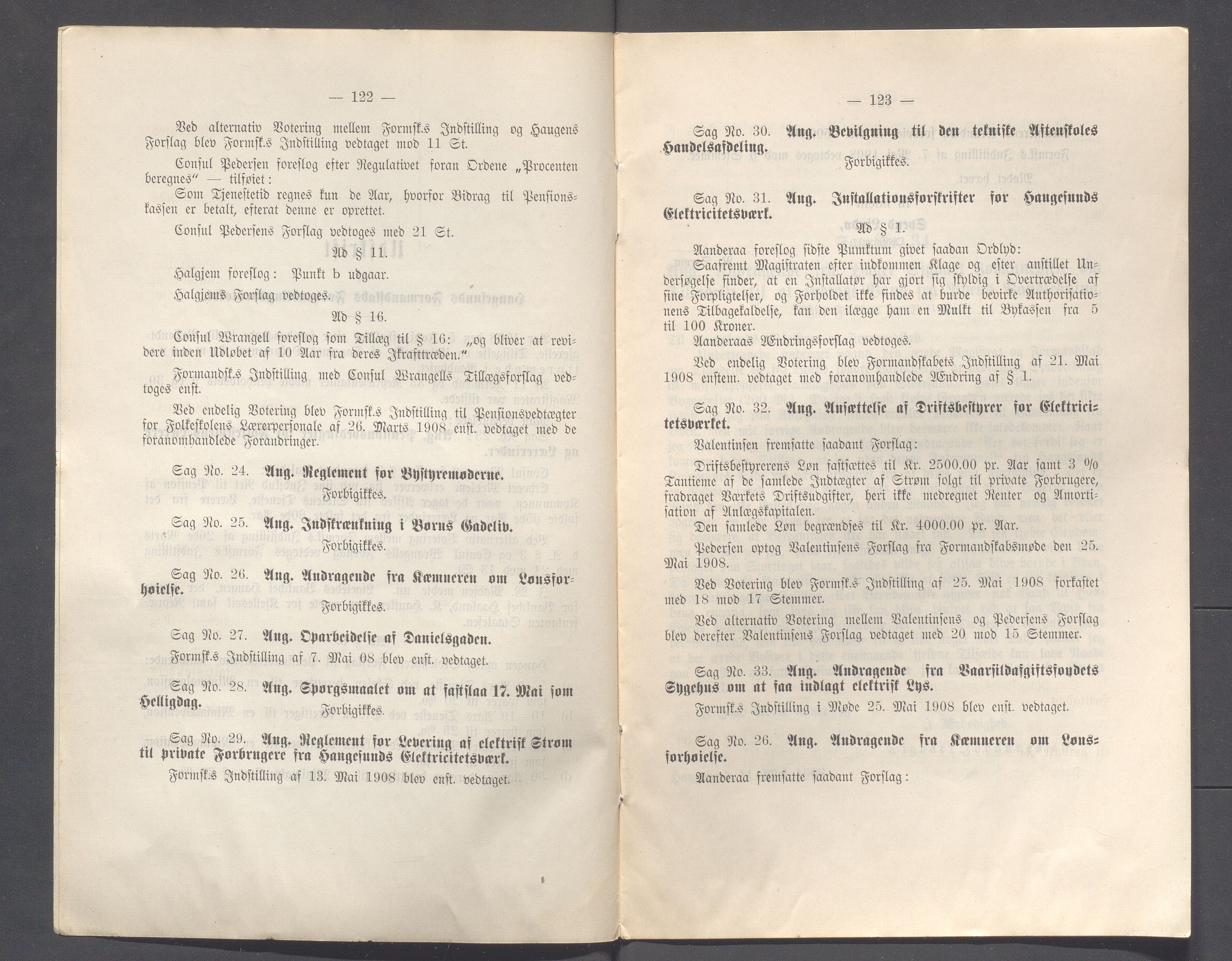 Haugesund kommune - Formannskapet og Bystyret, IKAR/A-740/A/Abb/L0002: Bystyreforhandlinger, 1908-1917, p. 38