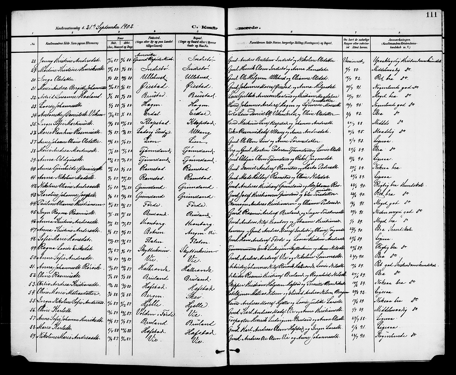 Førde sokneprestembete, SAB/A-79901/H/Hab/Haba/L0003: Parish register (copy) no. A 3, 1899-1924, p. 111