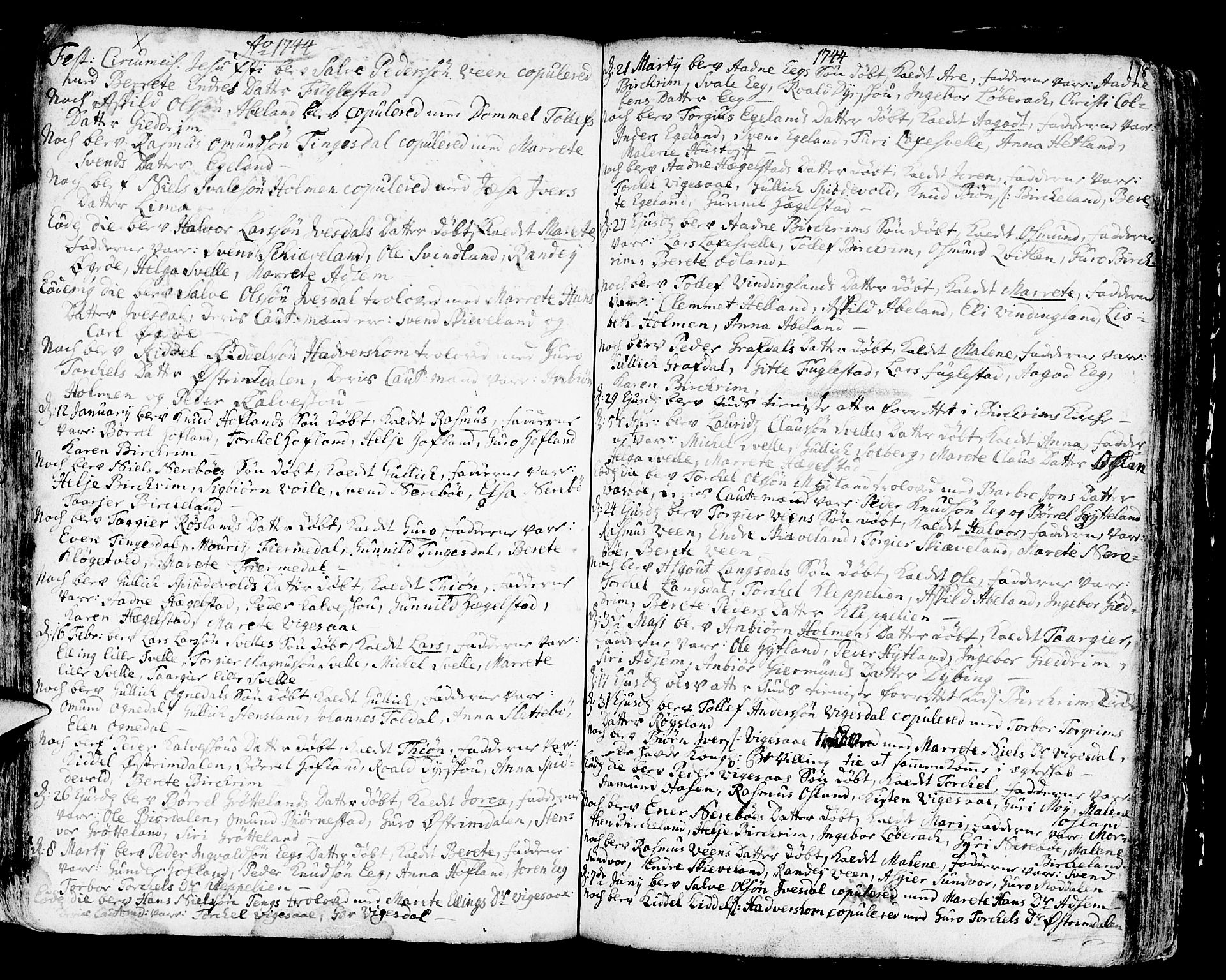 Helleland sokneprestkontor, SAST/A-101810: Parish register (official) no. A 1 /2, 1713-1761, p. 178