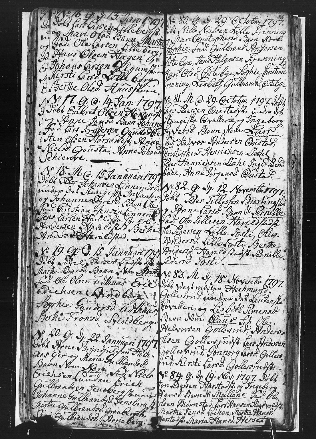 Romedal prestekontor, AV/SAH-PREST-004/L/L0002: Parish register (copy) no. 2, 1795-1800, p. 34-35