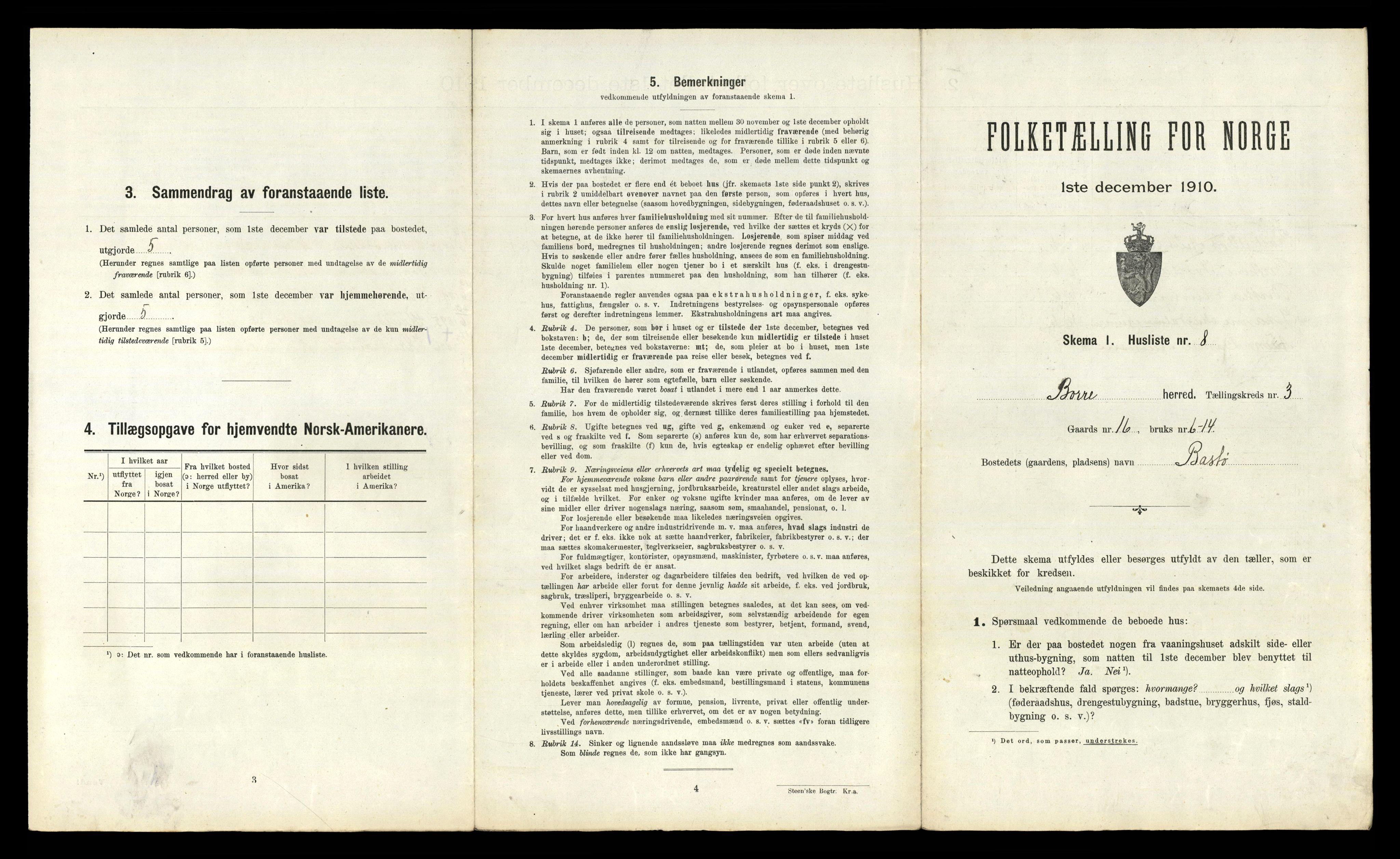 RA, 1910 census for Borre, 1910, p. 635