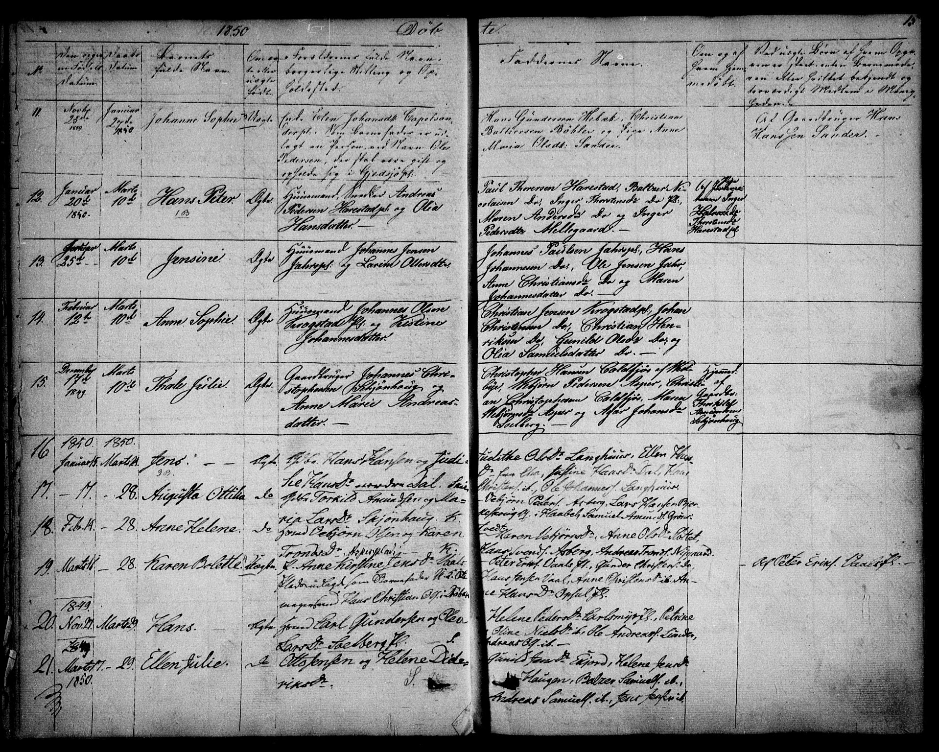 Kråkstad prestekontor Kirkebøker, SAO/A-10125a/F/Fa/L0006: Parish register (official) no. I 6, 1848-1857, p. 15