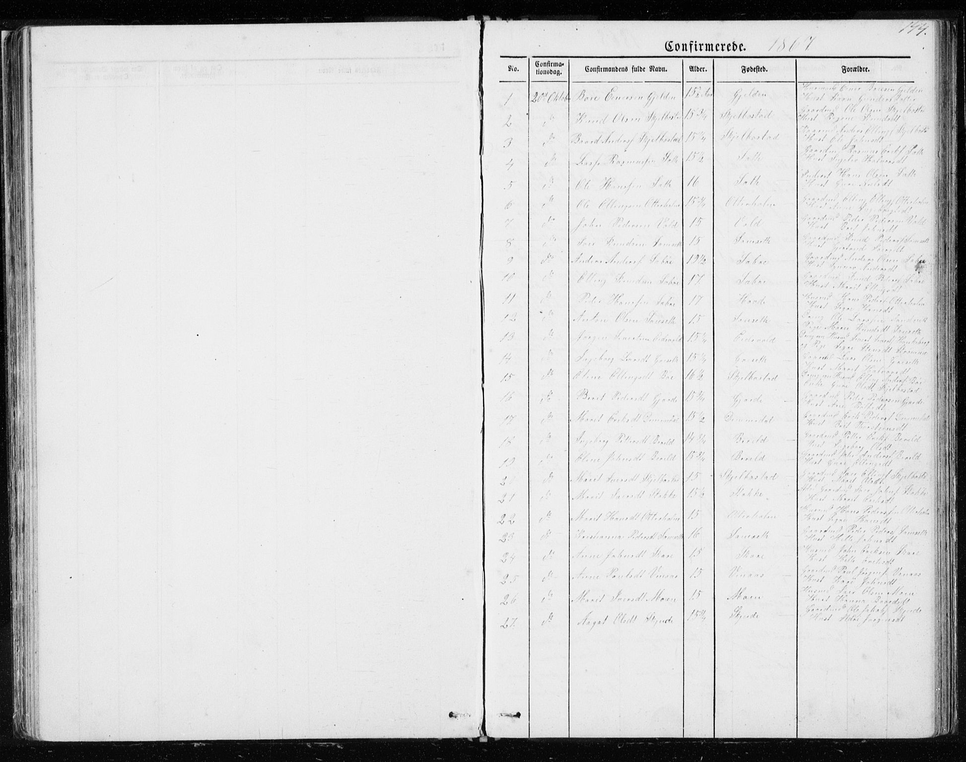 Ministerialprotokoller, klokkerbøker og fødselsregistre - Møre og Romsdal, SAT/A-1454/543/L0564: Parish register (copy) no. 543C02, 1867-1915, p. 144