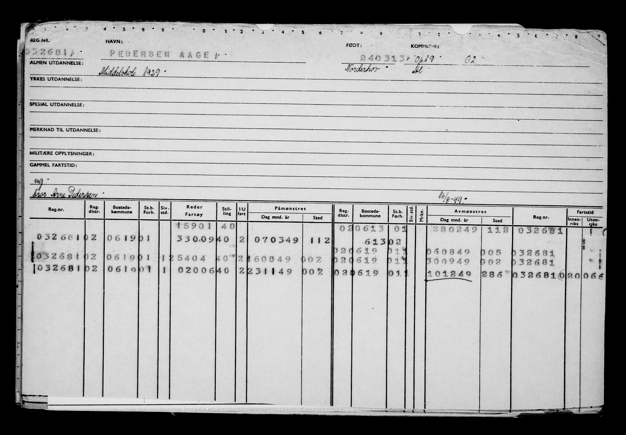 Direktoratet for sjømenn, AV/RA-S-3545/G/Gb/L0111: Hovedkort, 1913, p. 439