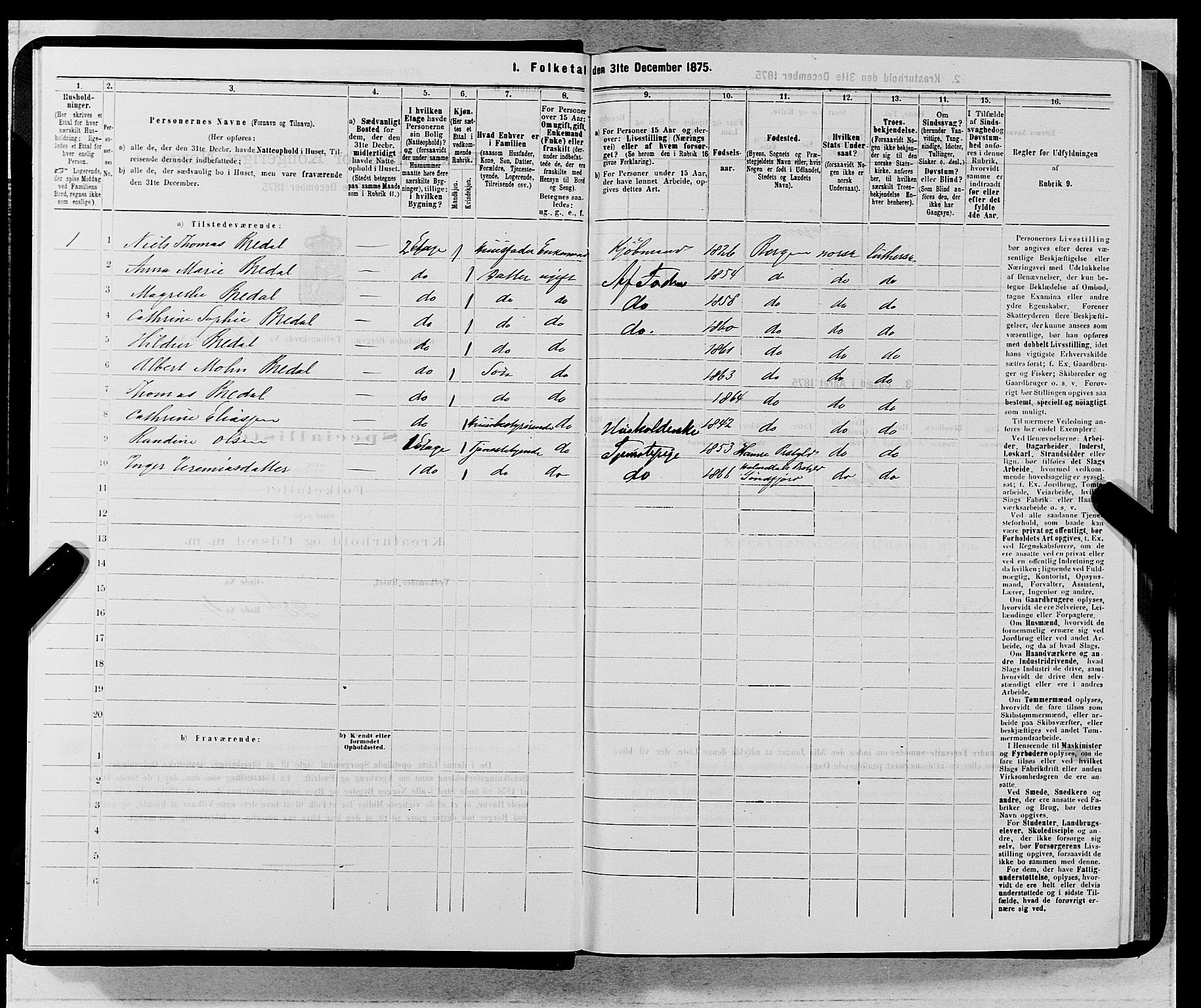 SAB, 1875 census for 1301 Bergen, 1875, p. 5206