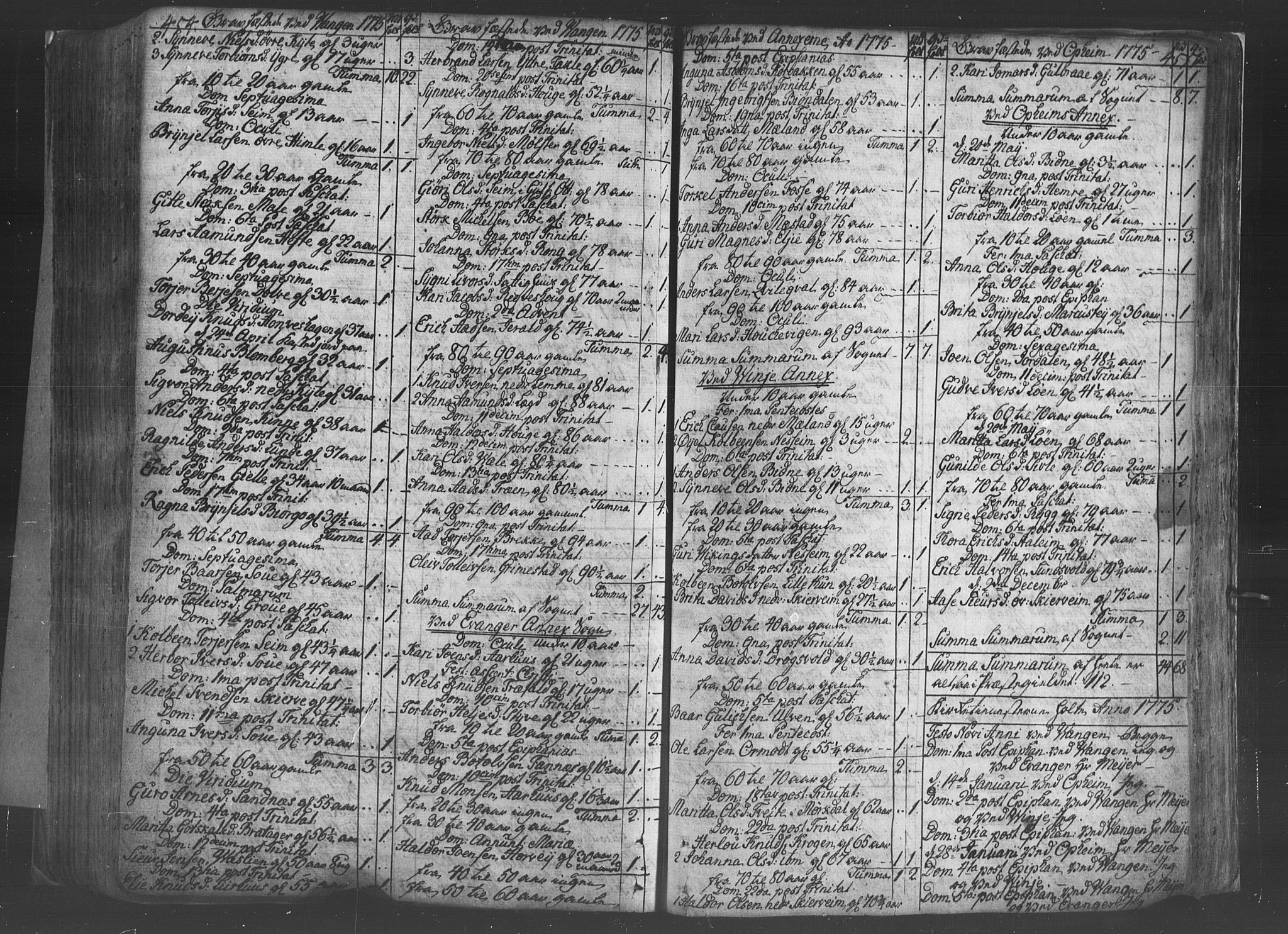 Voss sokneprestembete, AV/SAB-A-79001/H/Haa: Parish register (official) no. A 8, 1752-1780, p. 454-455