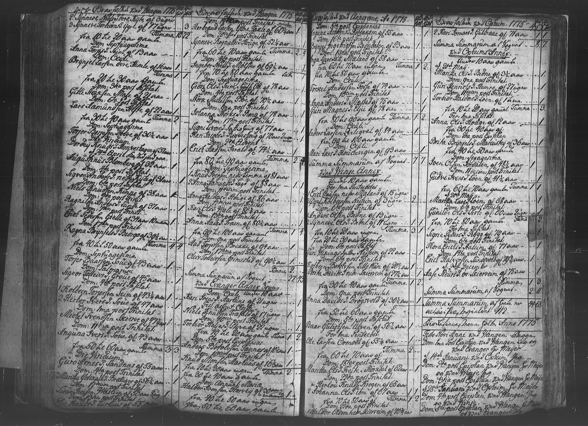 Voss sokneprestembete, AV/SAB-A-79001/H/Haa: Parish register (official) no. A 8, 1752-1780, p. 454-455