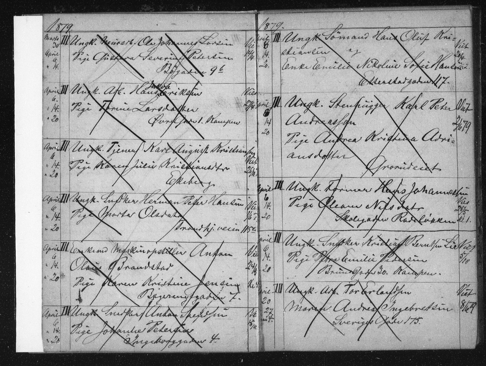 Østre Aker prestekontor Kirkebøker, AV/SAO-A-10840/H/Ha/L0005: Banns register no. I 5, 1879-1899