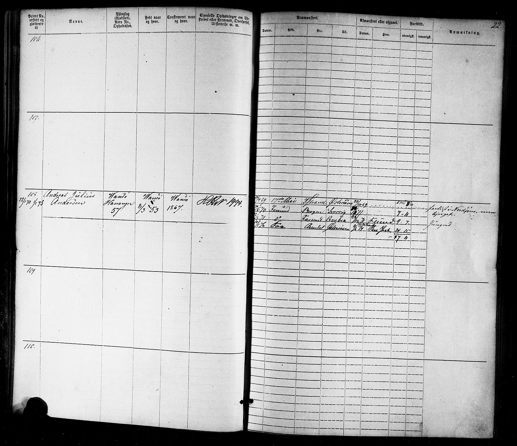 Farsund mønstringskrets, AV/SAK-2031-0017/F/Fa/L0005: Annotasjonsrulle nr 1-1910 med register, Z-2, 1869-1877, p. 48