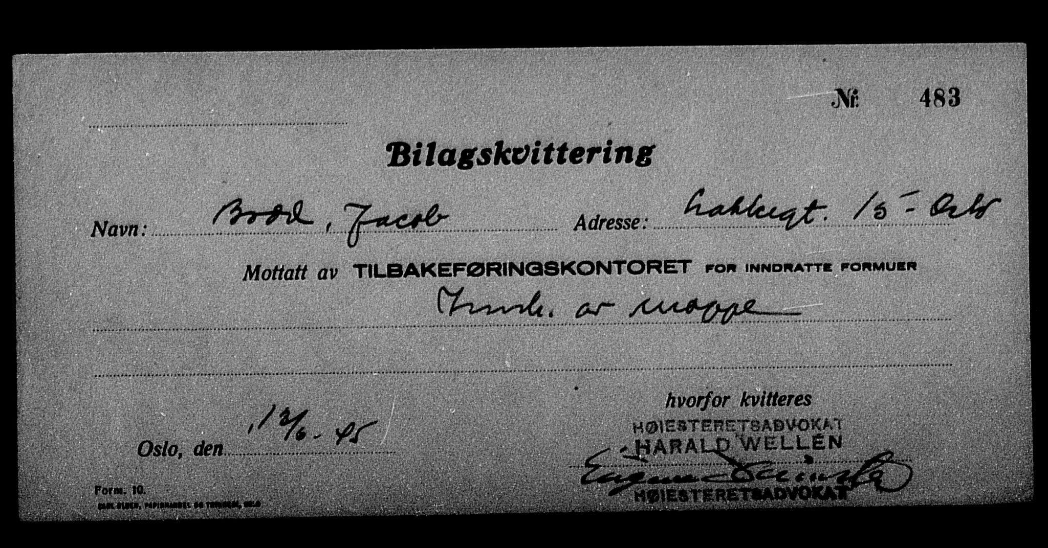 Justisdepartementet, Tilbakeføringskontoret for inndratte formuer, RA/S-1564/H/Hc/Hcc/L0926: --, 1945-1947, p. 428