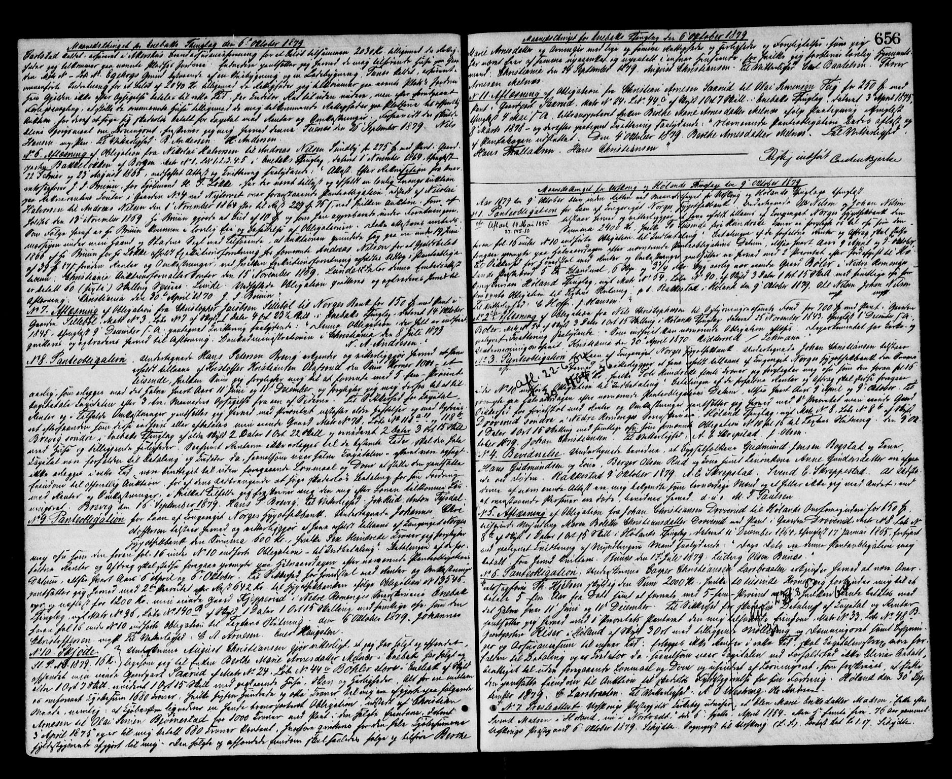 Nedre Romerike sorenskriveri, SAO/A-10469/G/Gb/Gba/L0029: Mortgage book no. 22, 1874-1880, p. 656