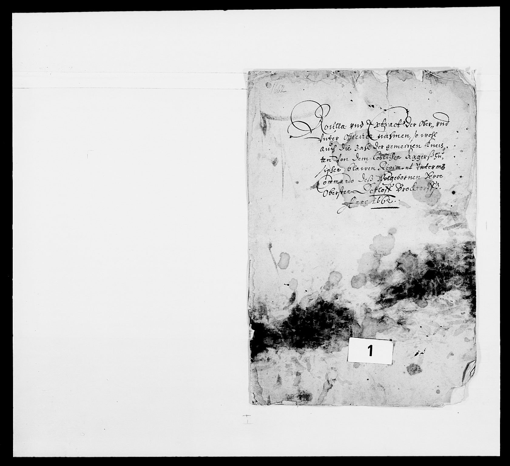 Kommanderende general (KG I) med Det norske krigsdirektorium, AV/RA-EA-5419/E/Ea/L0484: Akershusiske regiment, 1662-1693, p. 6