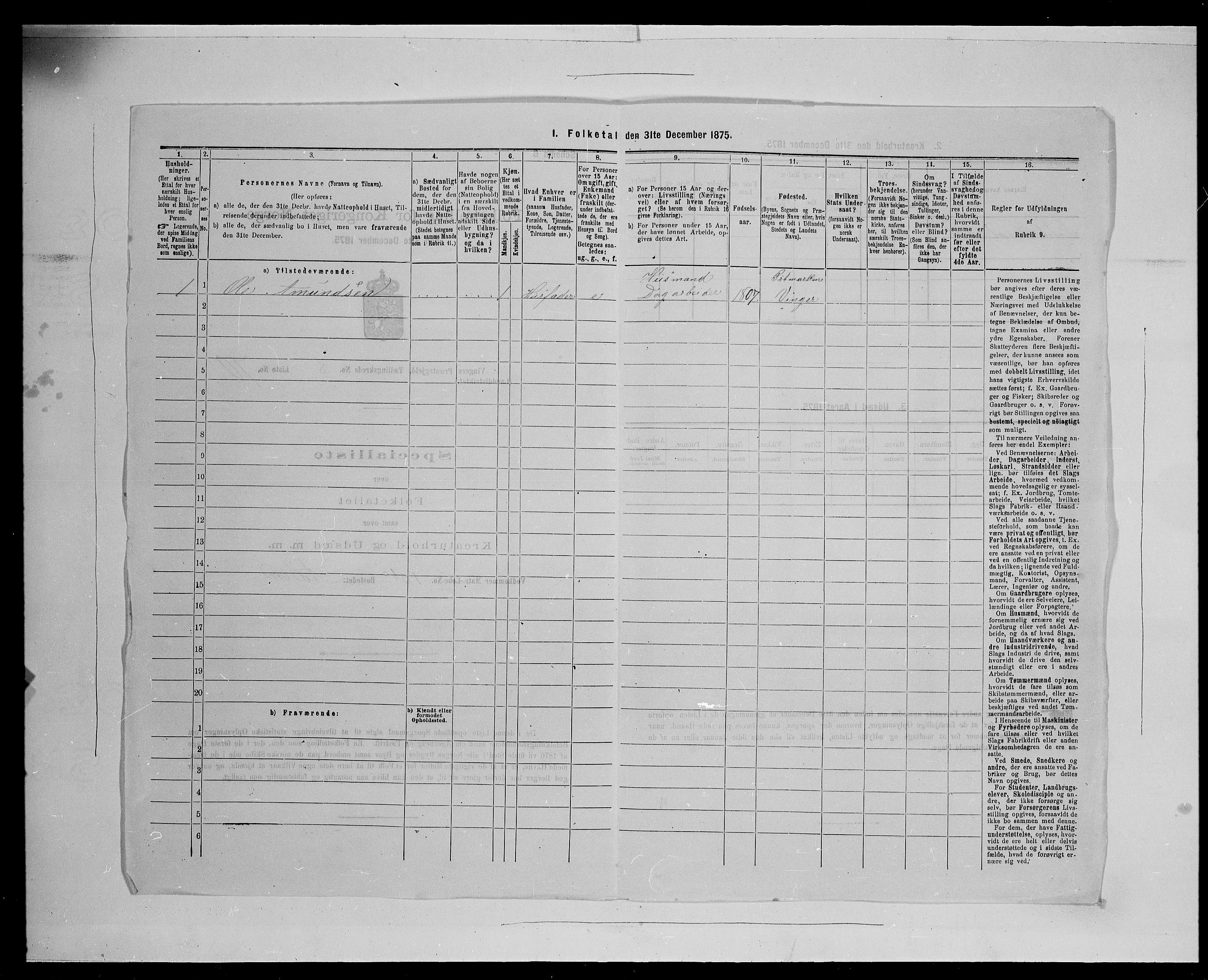 SAH, 1875 census for 0421L Vinger/Vinger og Austmarka, 1875, p. 1379