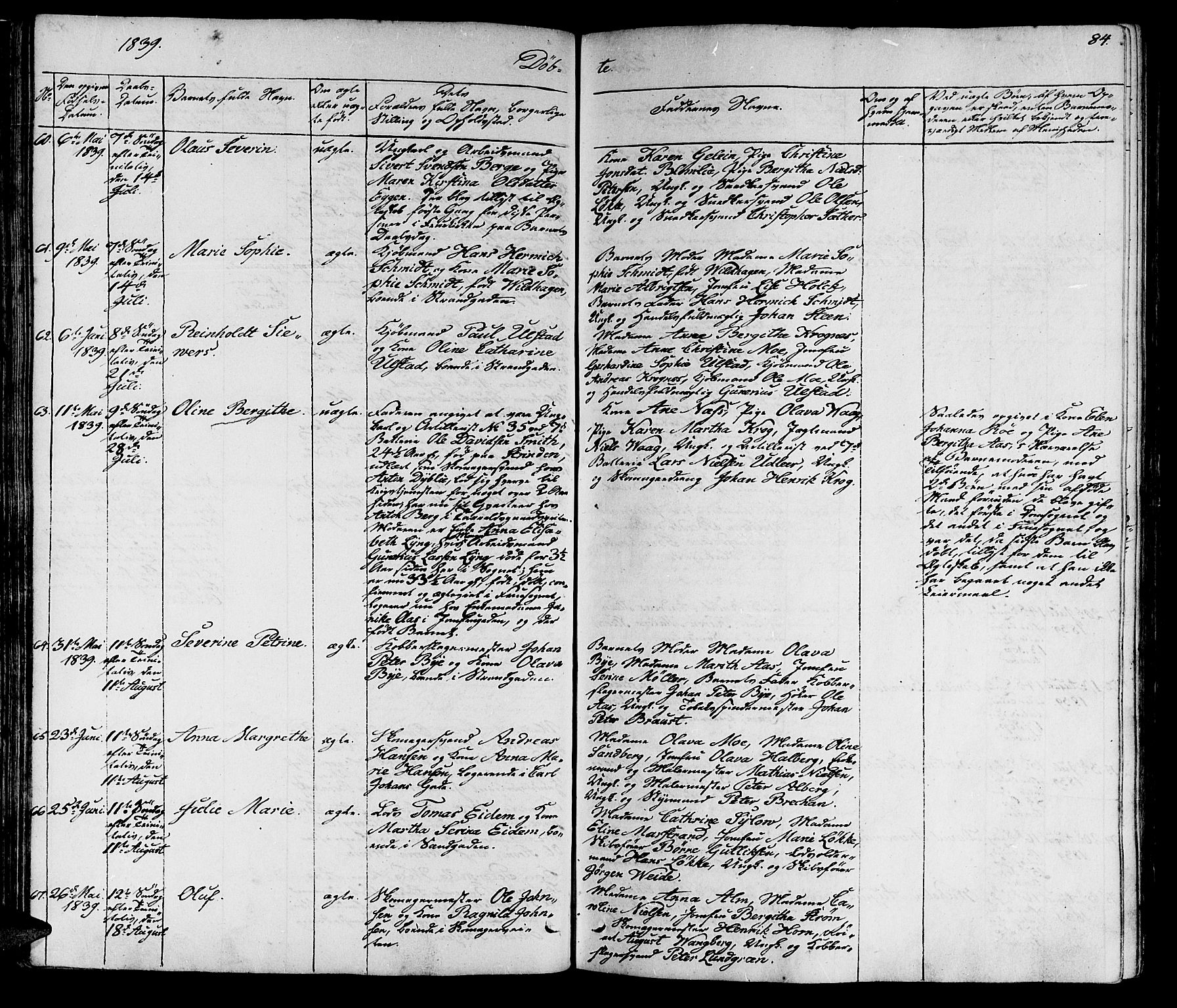 Ministerialprotokoller, klokkerbøker og fødselsregistre - Sør-Trøndelag, AV/SAT-A-1456/602/L0136: Parish register (copy) no. 602C04, 1833-1845, p. 84