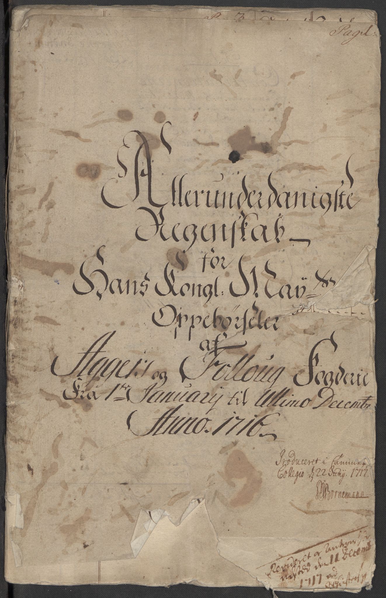 Rentekammeret inntil 1814, Reviderte regnskaper, Fogderegnskap, AV/RA-EA-4092/R10/L0454: Fogderegnskap Aker og Follo, 1716, p. 3