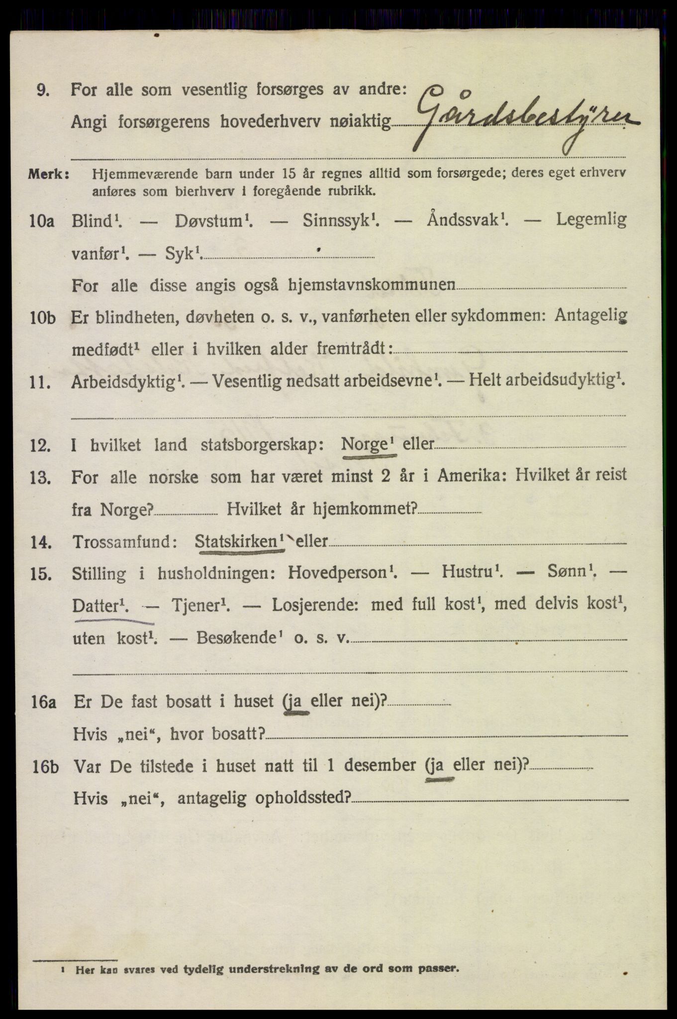 SAH, 1920 census for Trysil, 1920, p. 6948