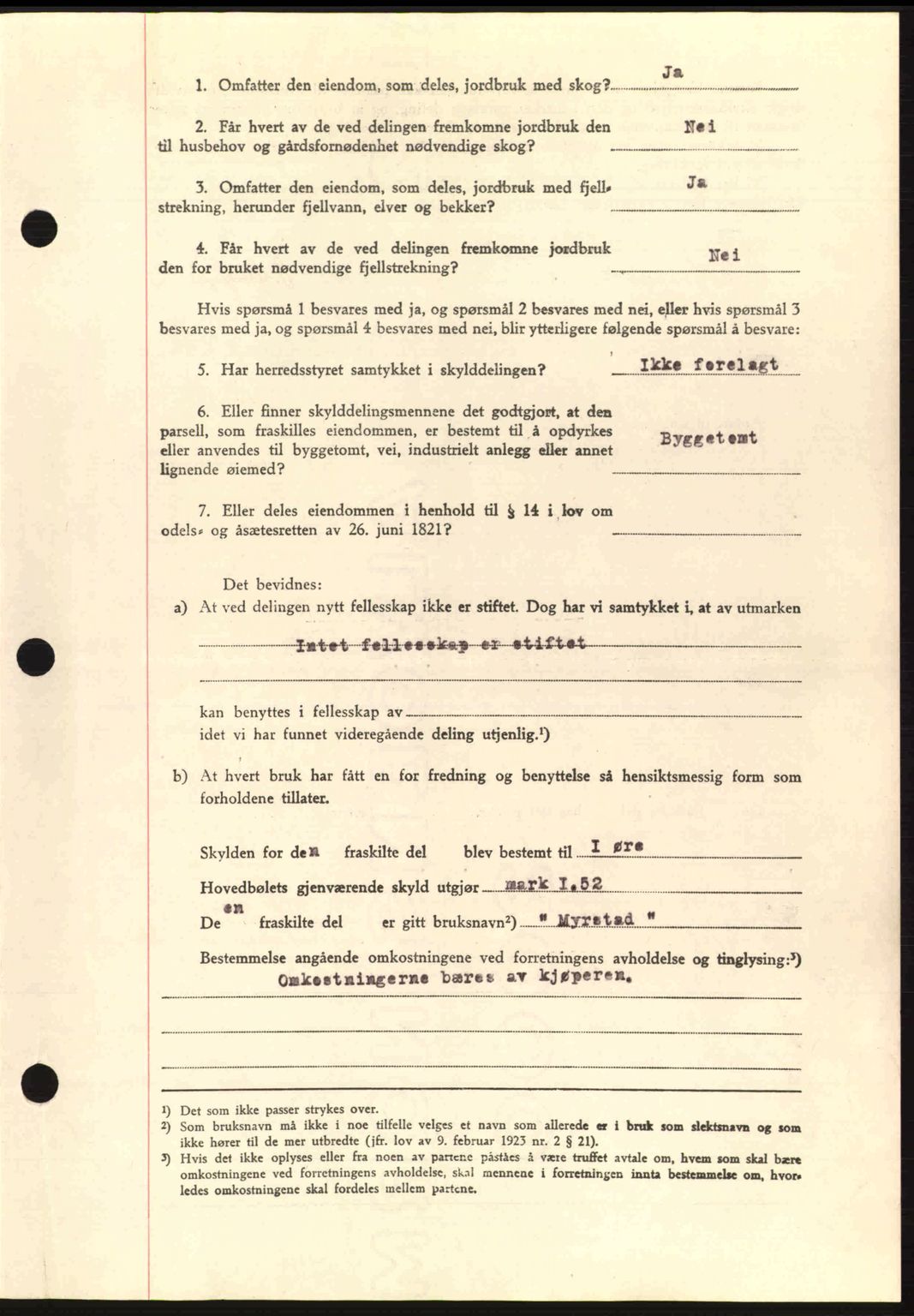 Romsdal sorenskriveri, AV/SAT-A-4149/1/2/2C: Mortgage book no. A7, 1939-1939, Diary no: : 1124/1939