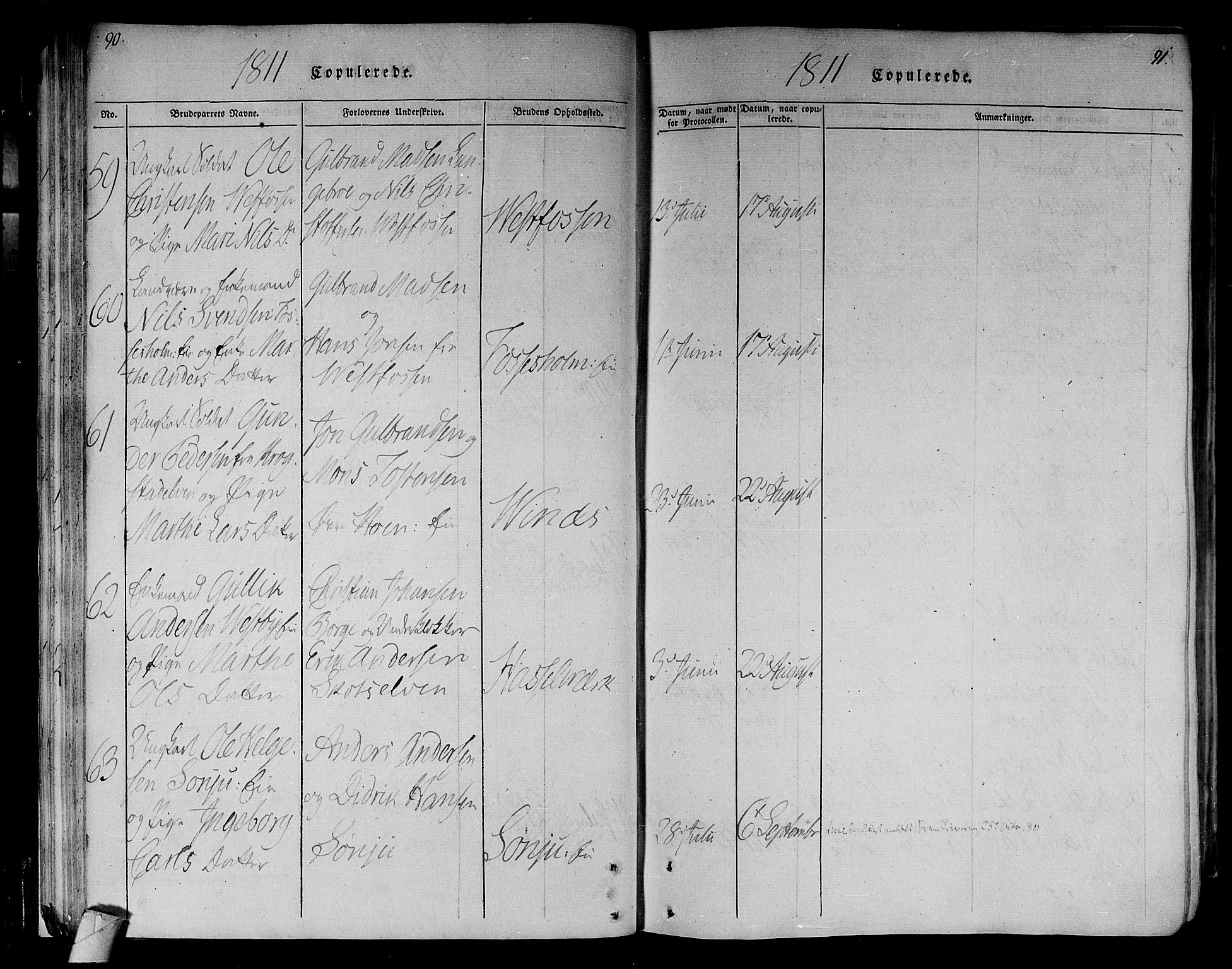 Eiker kirkebøker, SAKO/A-4/F/Fa/L0010: Parish register (official) no. I 10, 1806-1815, p. 90-91