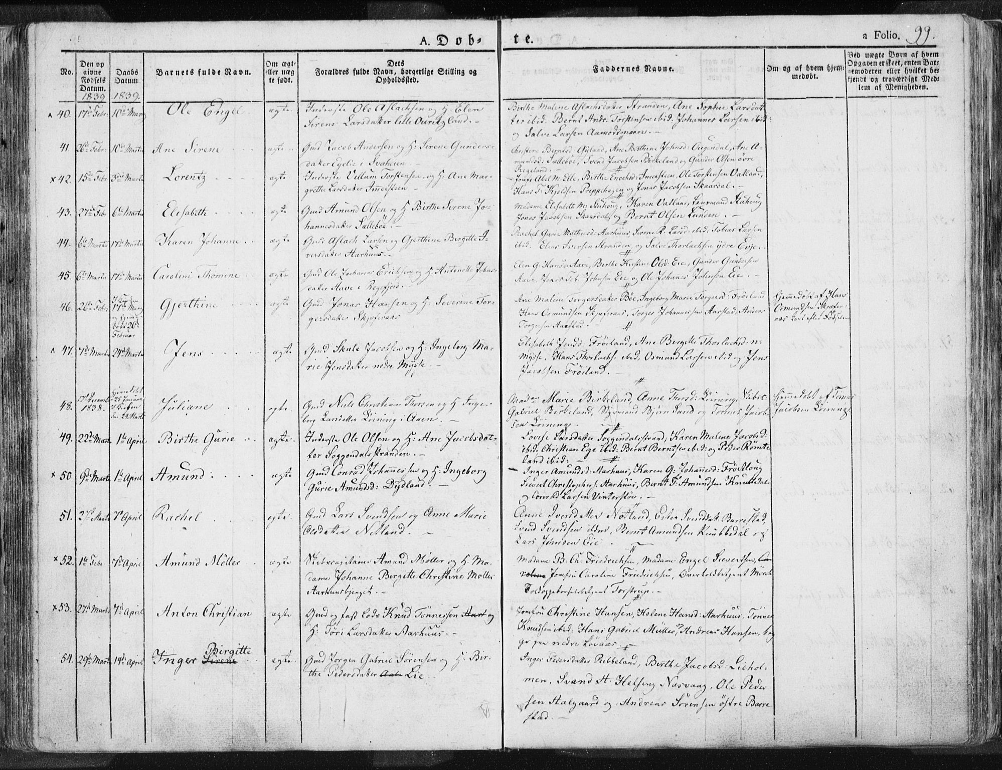 Sokndal sokneprestkontor, AV/SAST-A-101808: Parish register (official) no. A 7.1, 1826-1842, p. 99