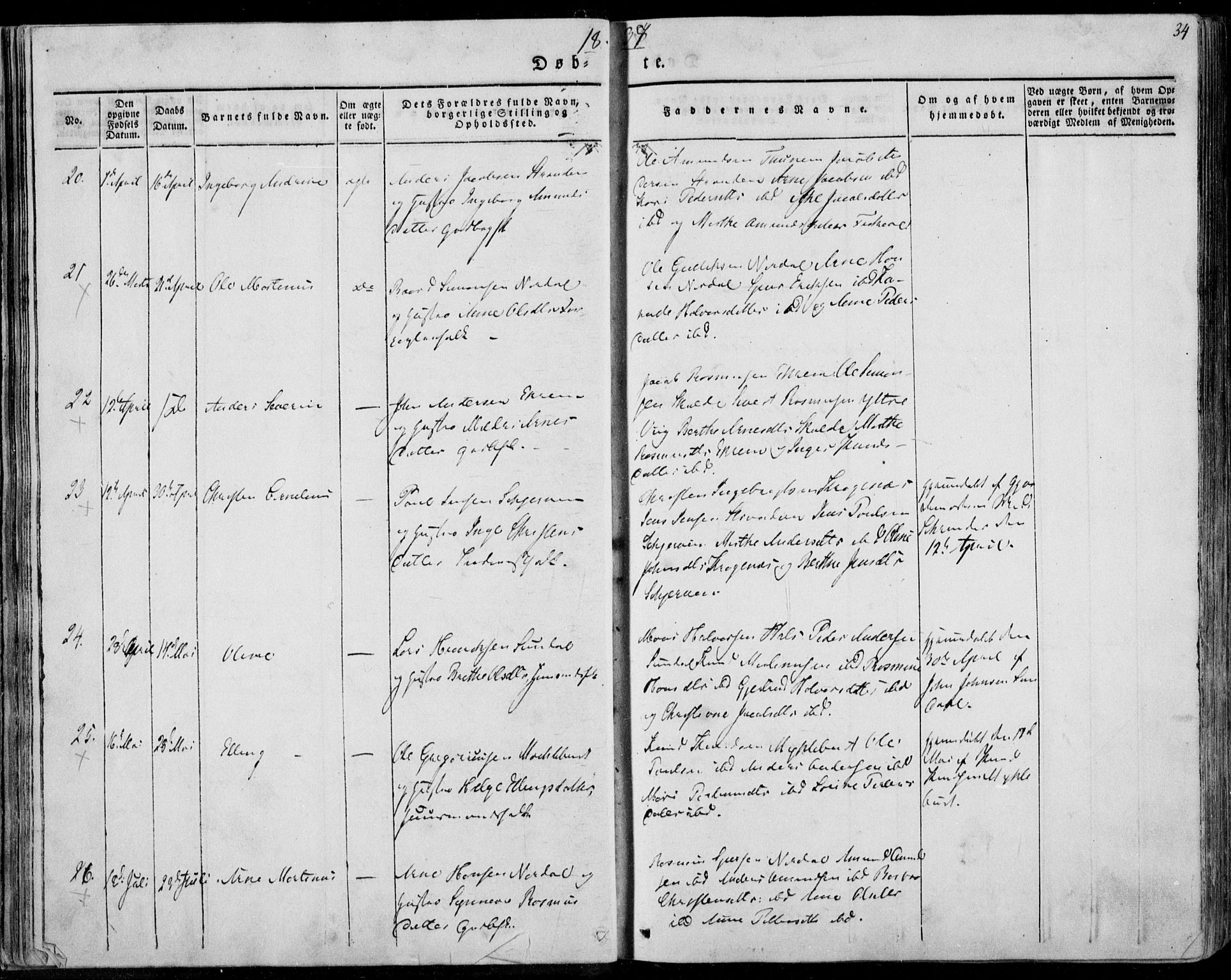 Ministerialprotokoller, klokkerbøker og fødselsregistre - Møre og Romsdal, AV/SAT-A-1454/501/L0005: Parish register (official) no. 501A05, 1831-1844, p. 34