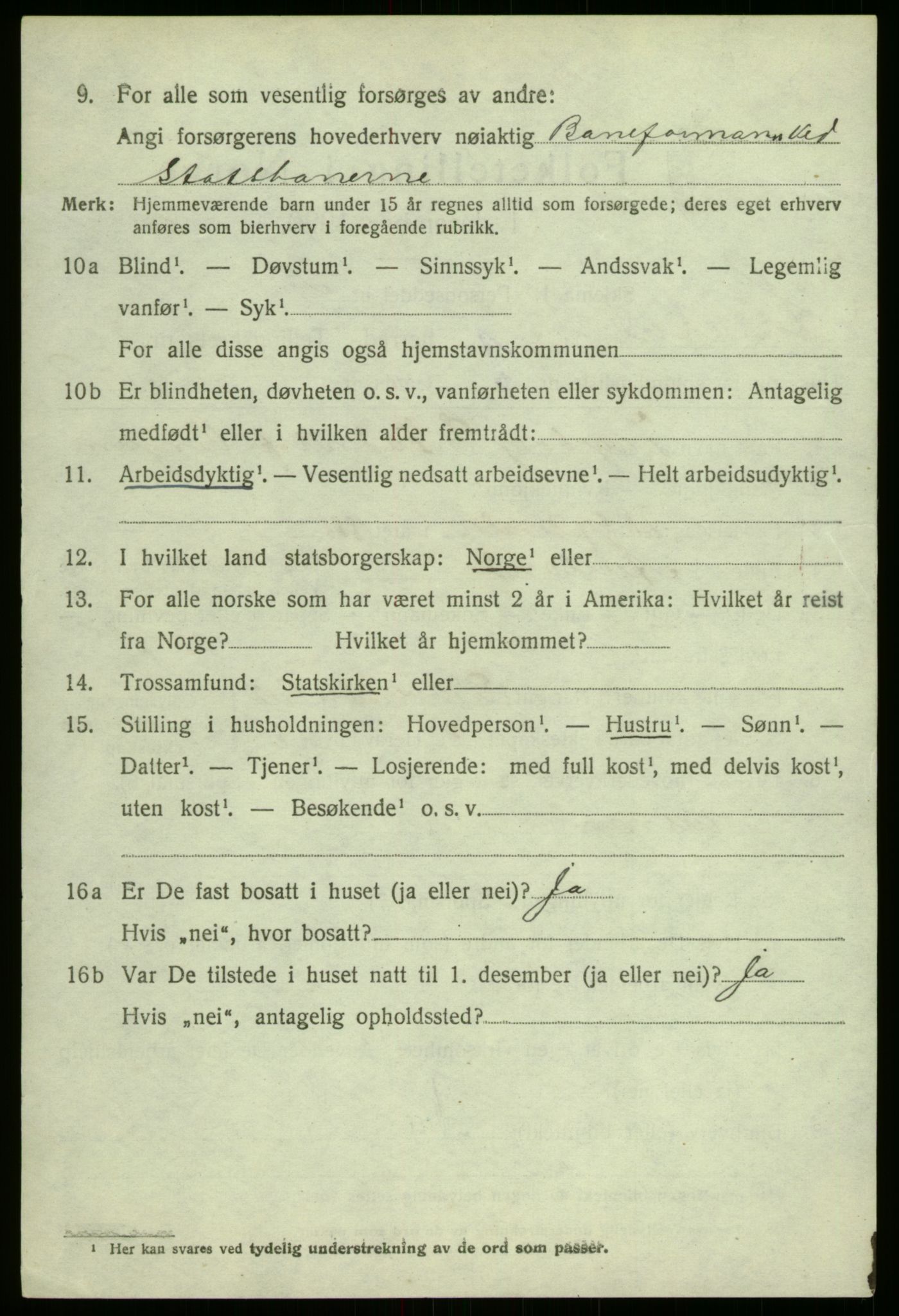 SAB, 1920 census for Aurland, 1920, p. 4073