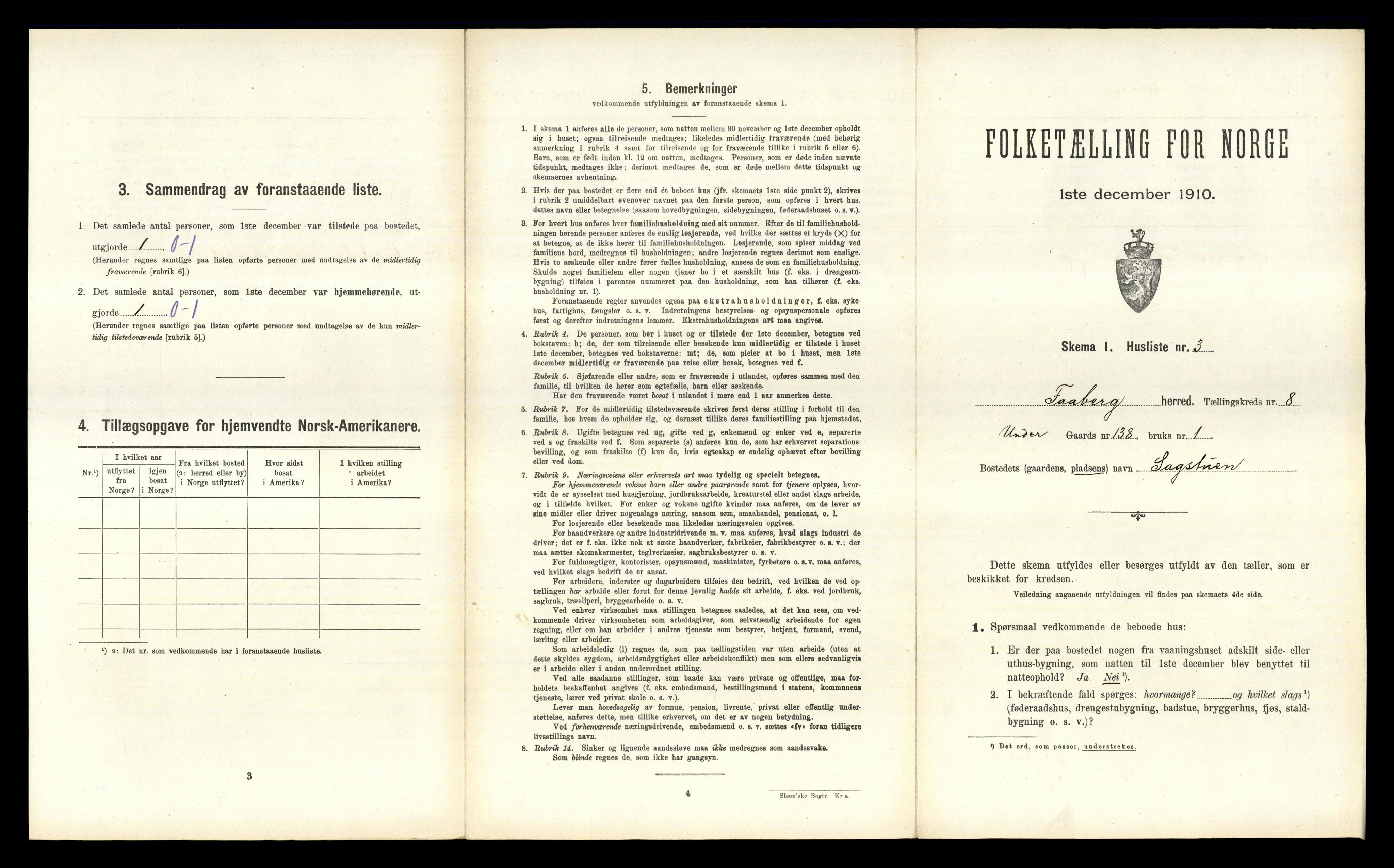 RA, 1910 census for Fåberg, 1910, p. 778