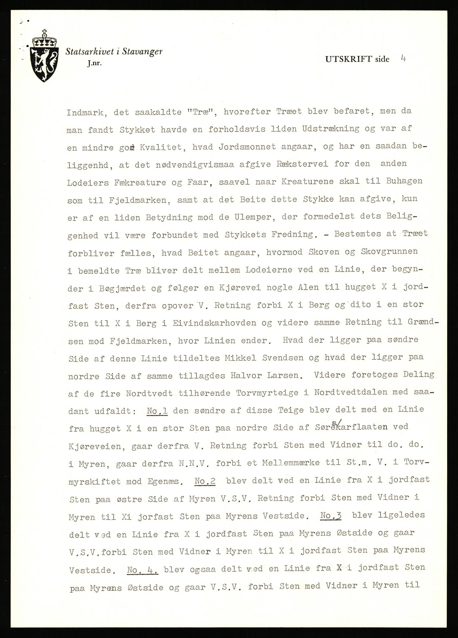 Statsarkivet i Stavanger, AV/SAST-A-101971/03/Y/Yj/L0063: Avskrifter sortert etter gårdsnavn: Nordbraud - Nordvik, 1750-1930, p. 501