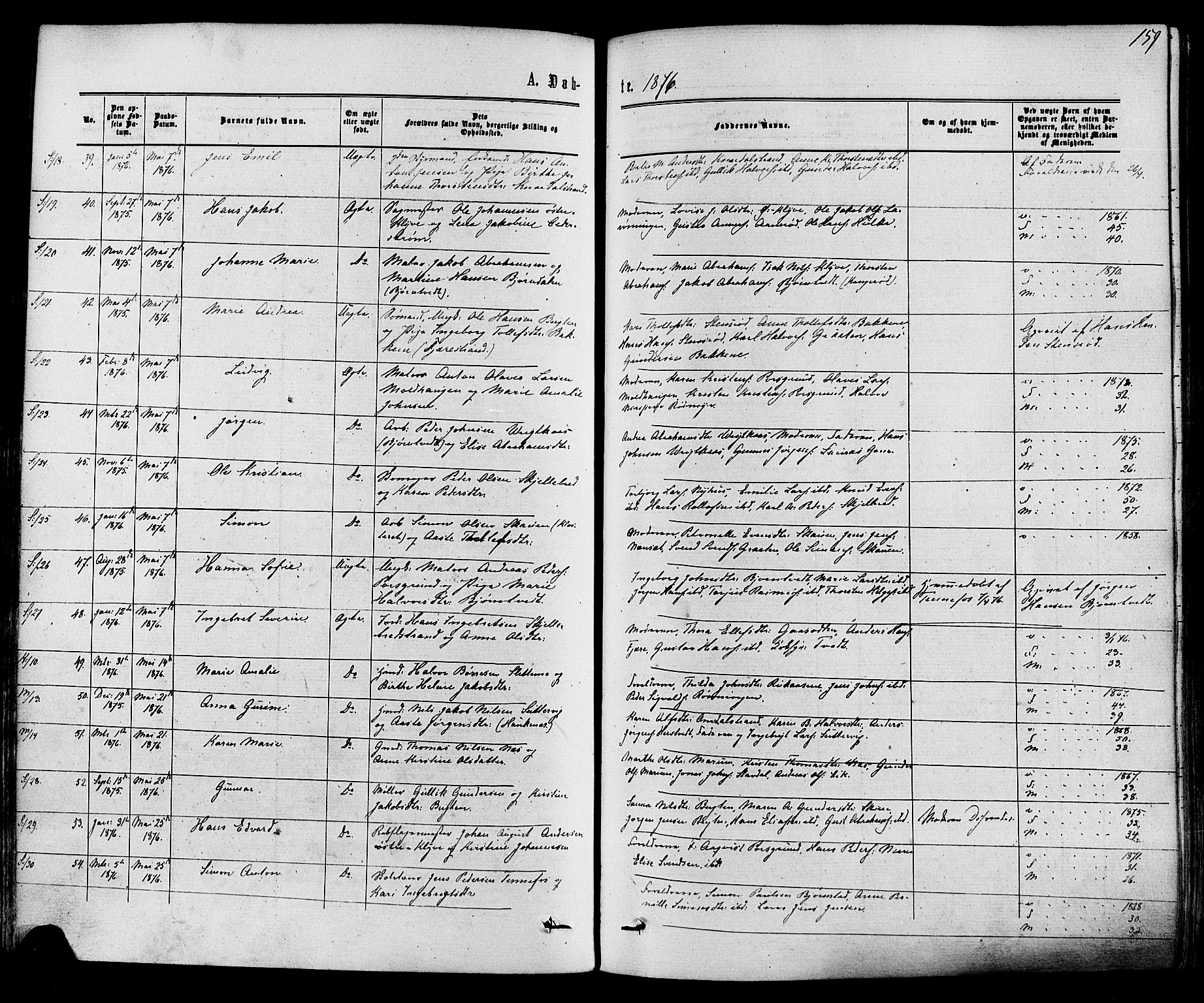 Solum kirkebøker, SAKO/A-306/F/Fa/L0008: Parish register (official) no. I 8, 1865-1876, p. 159
