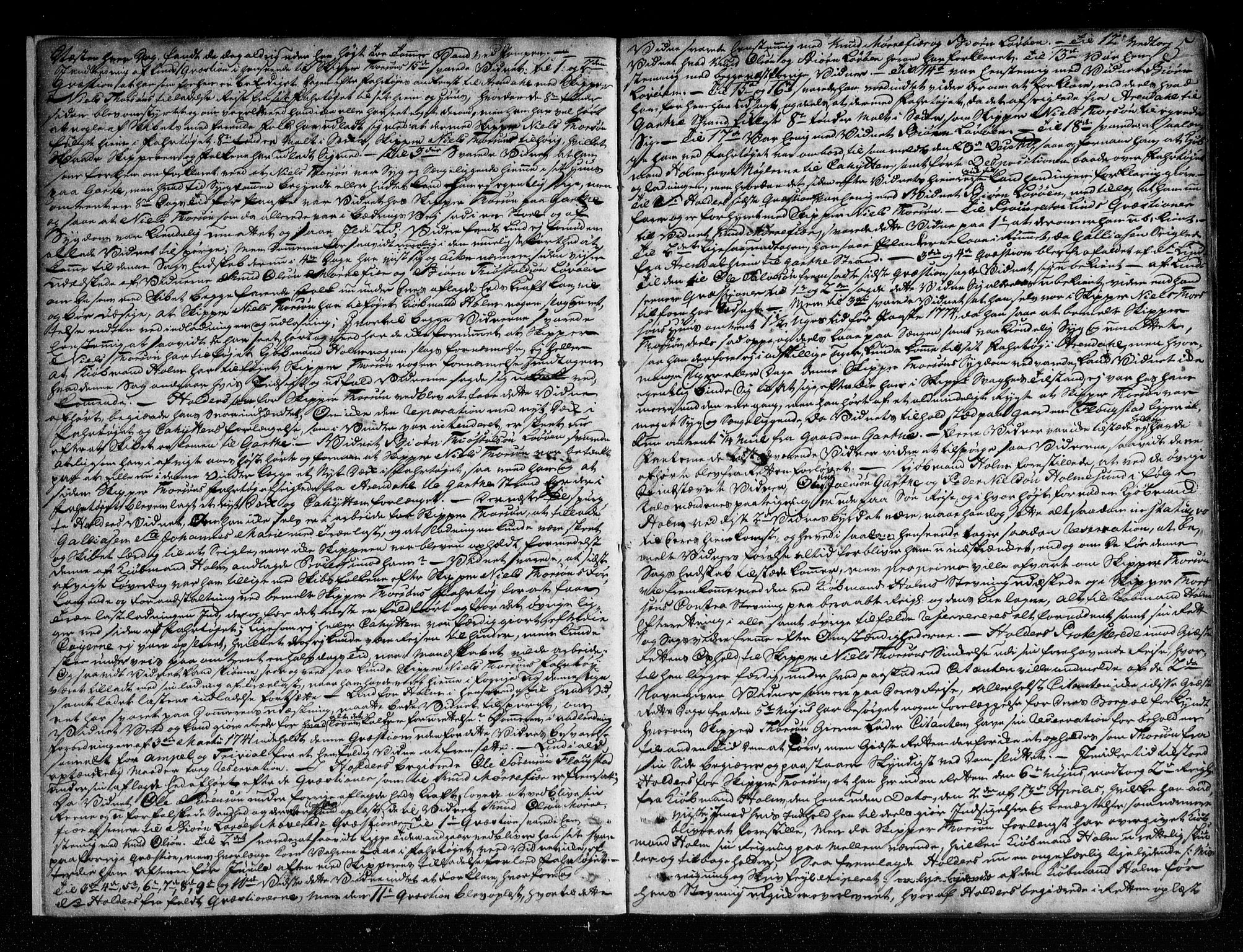 Nedenes sorenskriveri før 1824, SAK/1221-0007/F/Fa/L0034: Tingbok med register nr 29, 1774-1778, p. 4b-5a