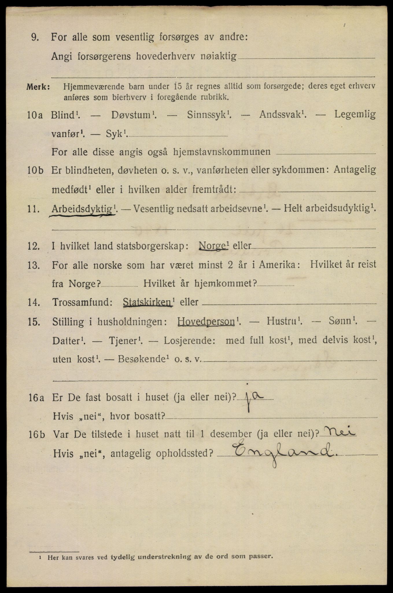 SAKO, 1920 census for Porsgrunn, 1920, p. 9418
