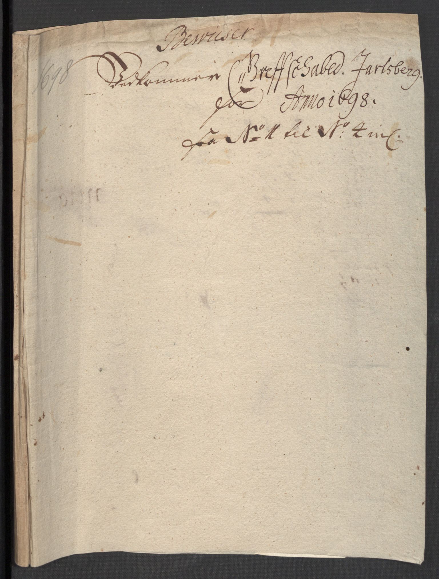 Rentekammeret inntil 1814, Reviderte regnskaper, Fogderegnskap, RA/EA-4092/R32/L1868: Fogderegnskap Jarlsberg grevskap, 1697-1699, p. 143