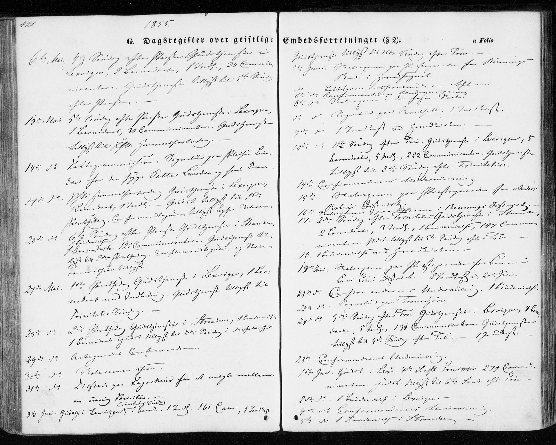 Ministerialprotokoller, klokkerbøker og fødselsregistre - Nord-Trøndelag, SAT/A-1458/701/L0008: Parish register (official) no. 701A08 /1, 1854-1863, p. 421
