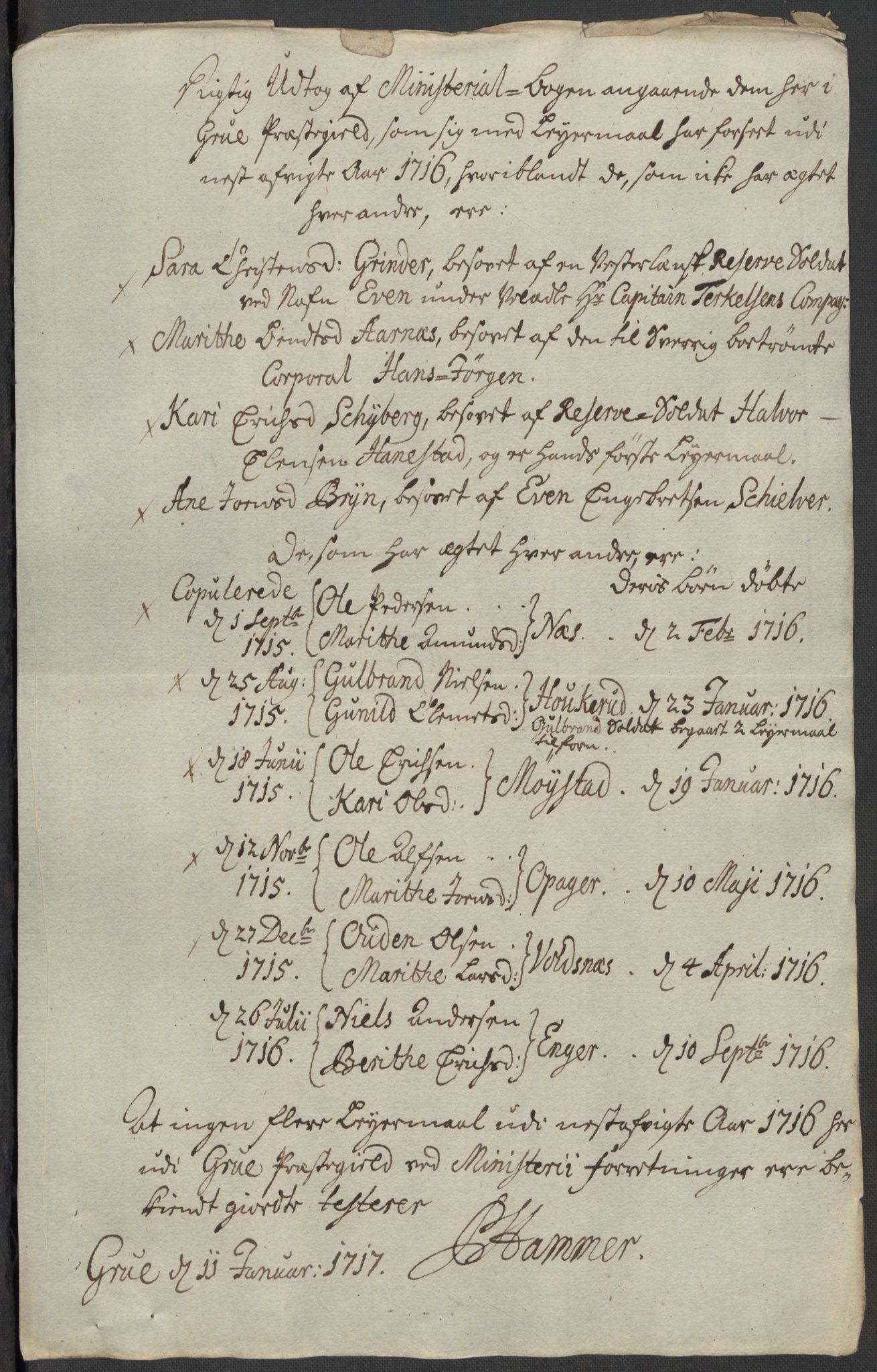 Rentekammeret inntil 1814, Reviderte regnskaper, Fogderegnskap, RA/EA-4092/R13/L0855: Fogderegnskap Solør, Odal og Østerdal, 1716, p. 269