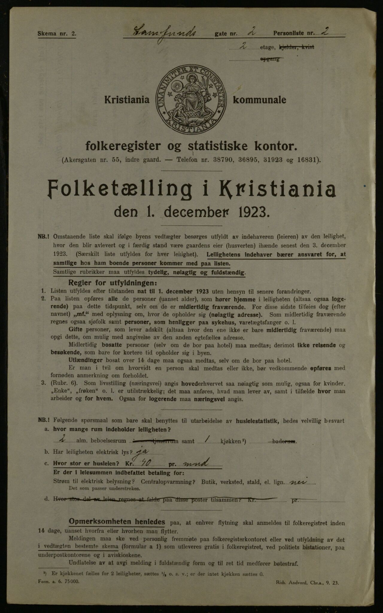 OBA, Municipal Census 1923 for Kristiania, 1923, p. 95817