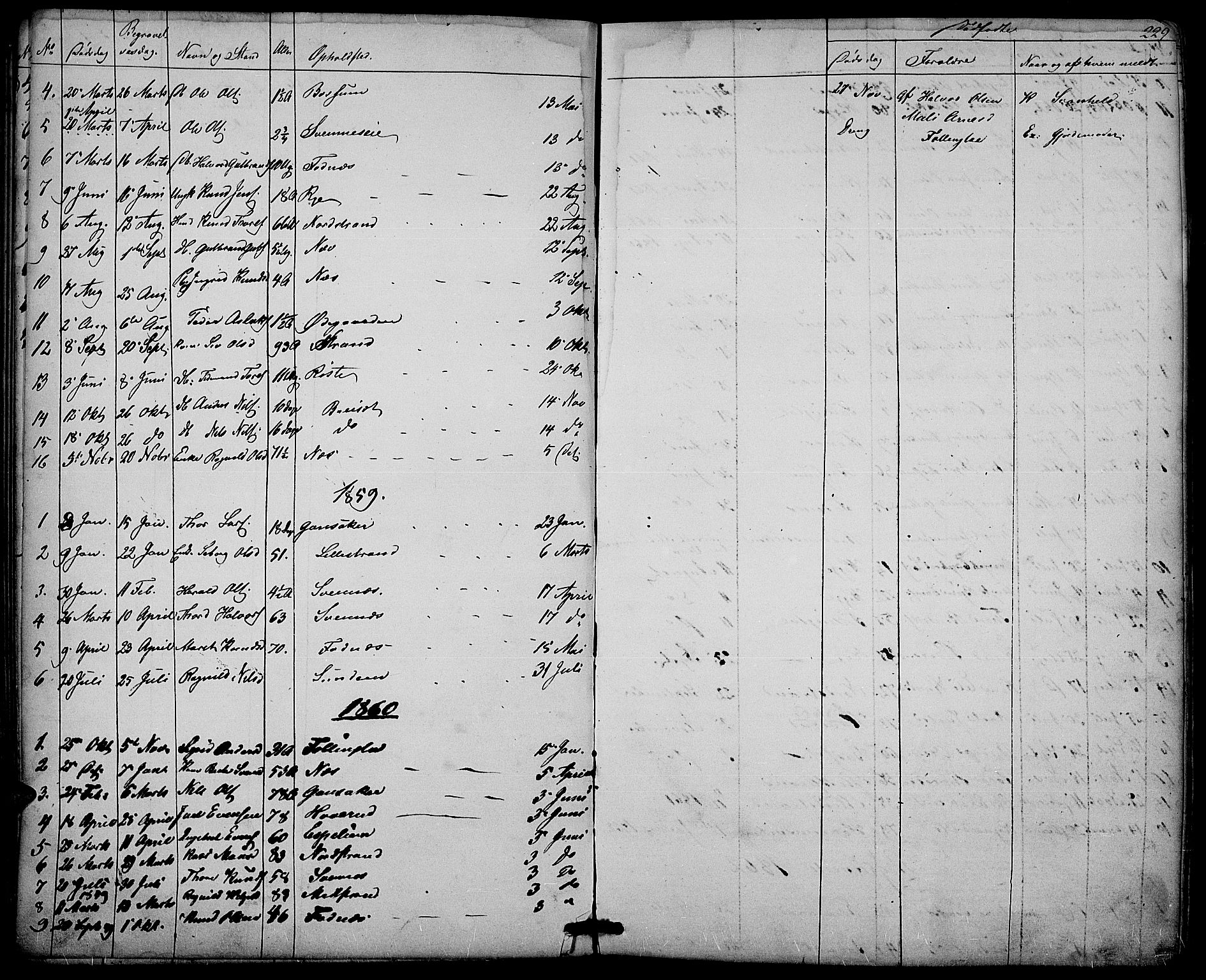 Nord-Aurdal prestekontor, SAH/PREST-132/H/Ha/Hab/L0003: Parish register (copy) no. 3, 1842-1882, p. 229