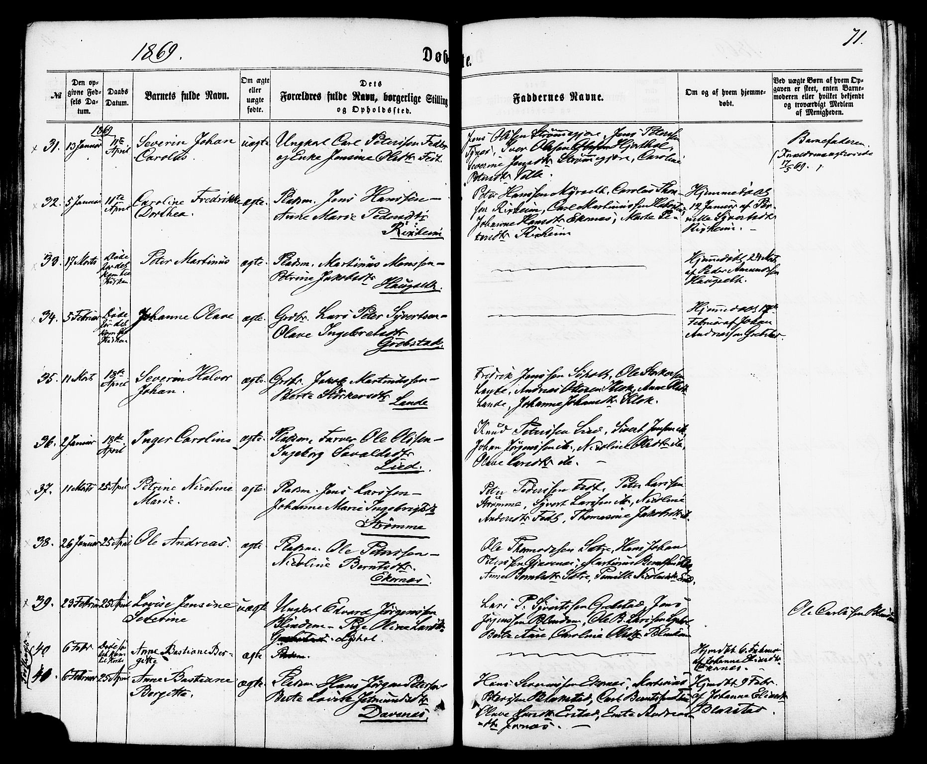 Ministerialprotokoller, klokkerbøker og fødselsregistre - Møre og Romsdal, AV/SAT-A-1454/522/L0314: Parish register (official) no. 522A09, 1863-1877, p. 71