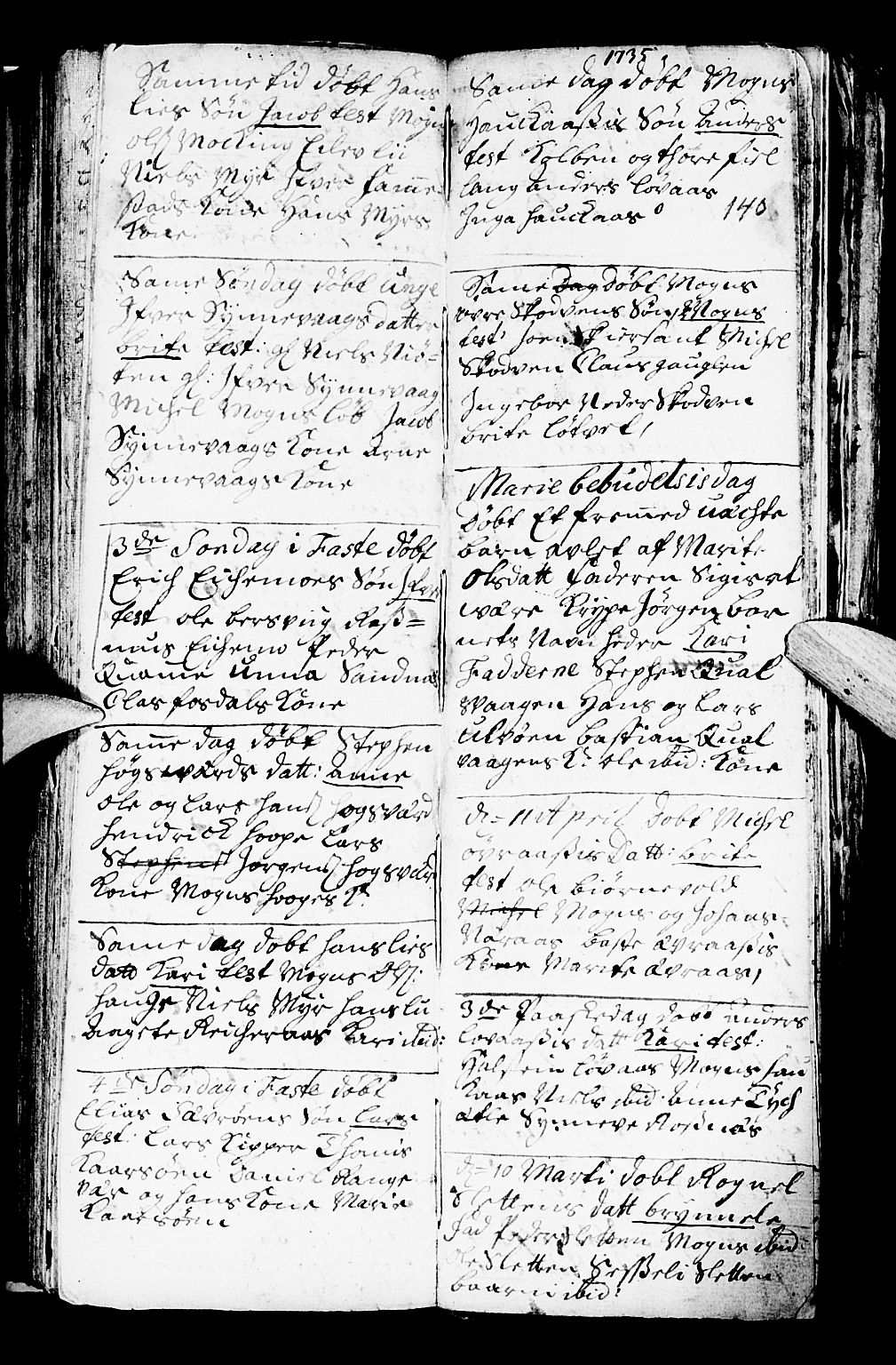 Lindås Sokneprestembete, SAB/A-76701/H/Haa: Parish register (official) no. A 1, 1699-1746, p. 140
