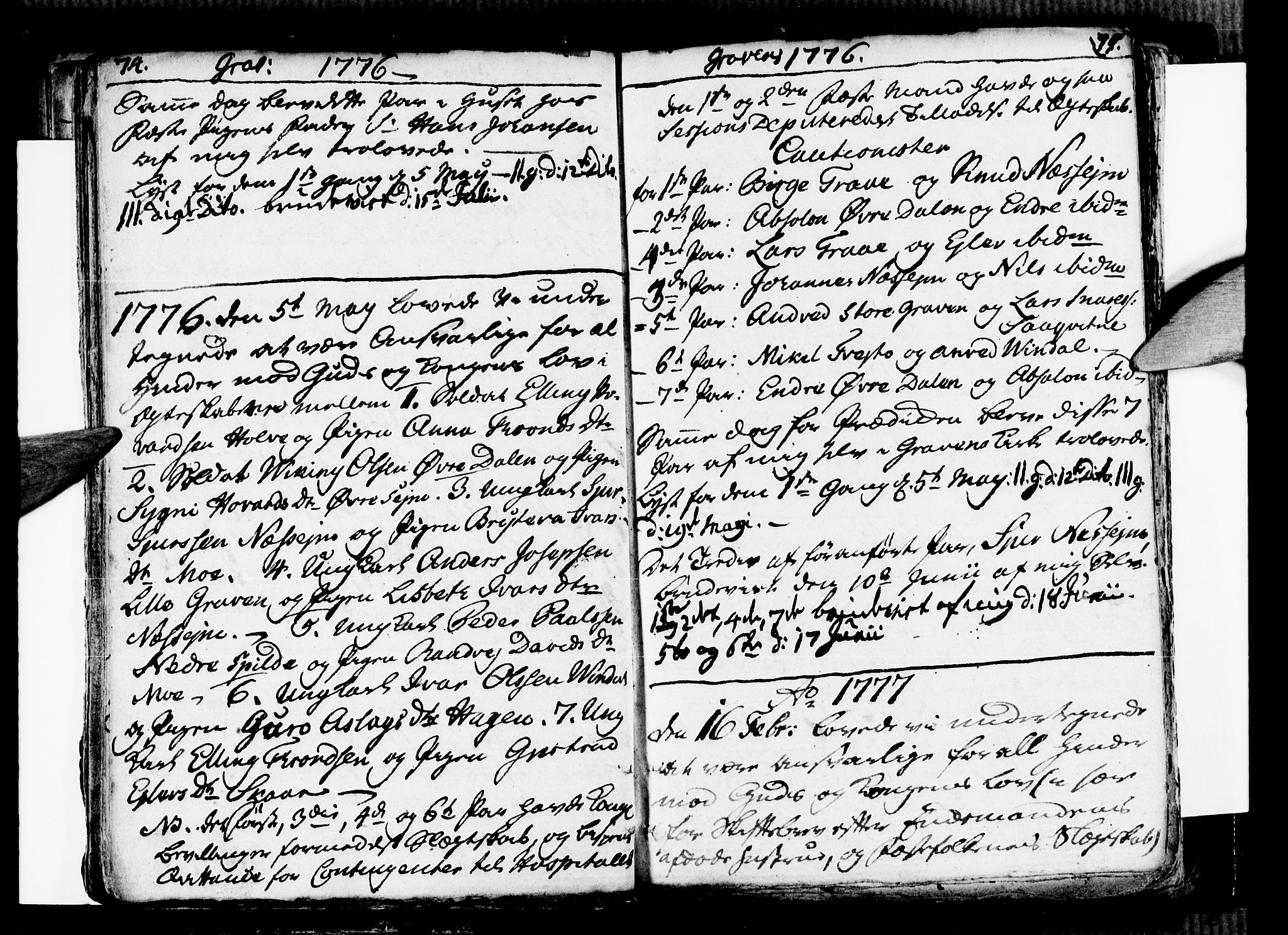 Ulvik sokneprestembete, SAB/A-78801/H/Haa: Parish register (official) no. A 9, 1743-1792, p. 74-75