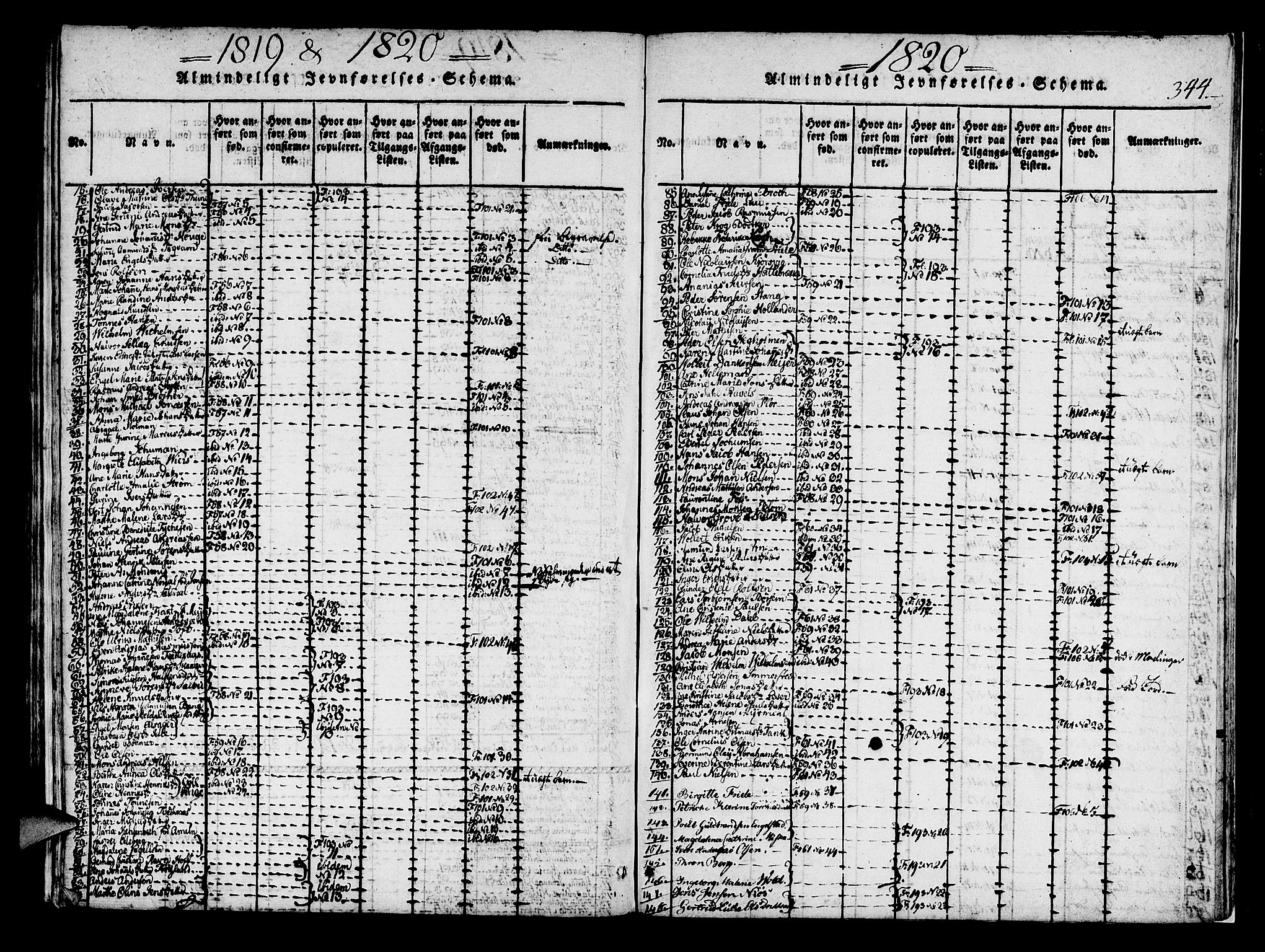 Korskirken sokneprestembete, AV/SAB-A-76101/H/Haa/L0013: Parish register (official) no. A 13, 1815-1822, p. 344