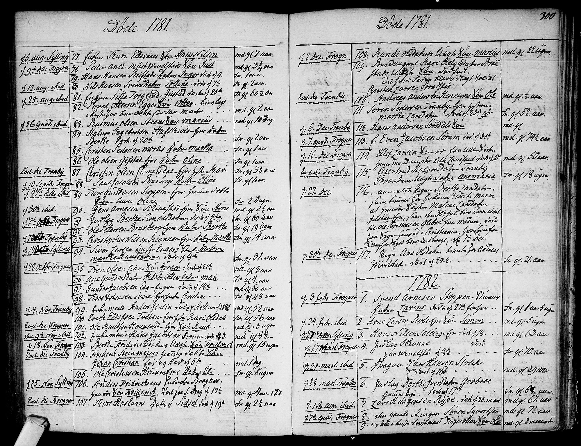 Lier kirkebøker, SAKO/A-230/F/Fa/L0006: Parish register (official) no. I 6, 1777-1794, p. 299-300
