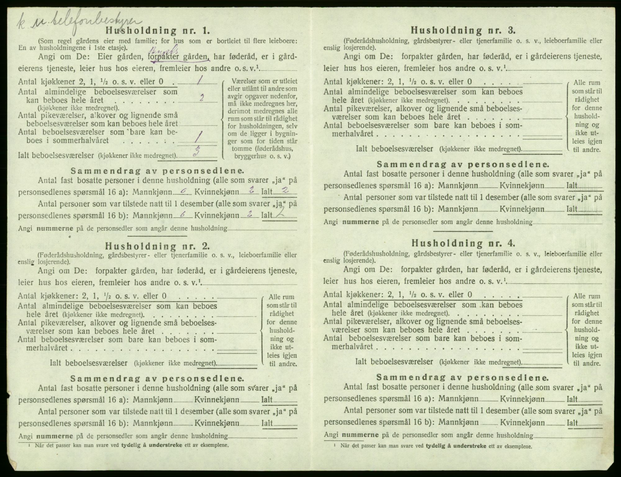 SAB, 1920 census for Stord, 1920, p. 1110