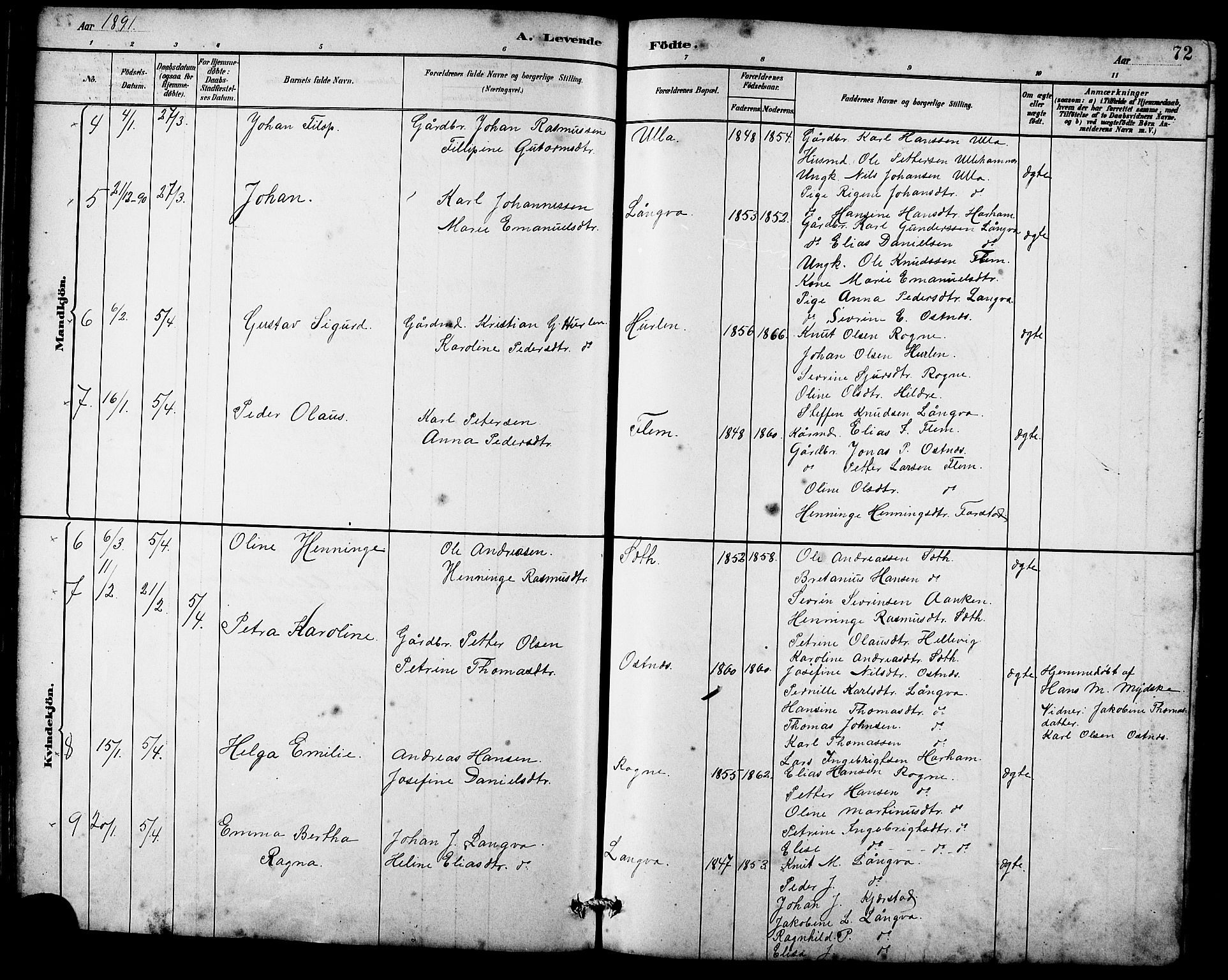 Ministerialprotokoller, klokkerbøker og fødselsregistre - Møre og Romsdal, AV/SAT-A-1454/536/L0510: Parish register (copy) no. 536C05, 1881-1898, p. 72