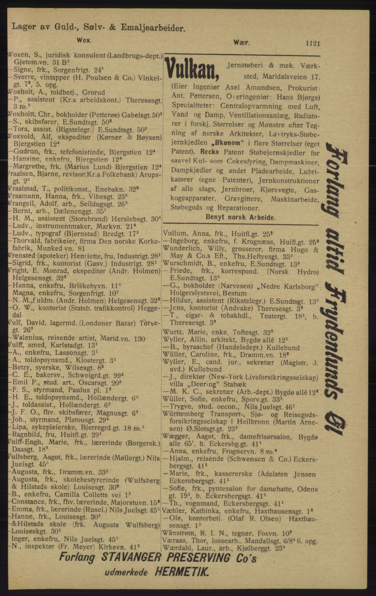 Kristiania/Oslo adressebok, PUBL/-, 1913, p. 1135