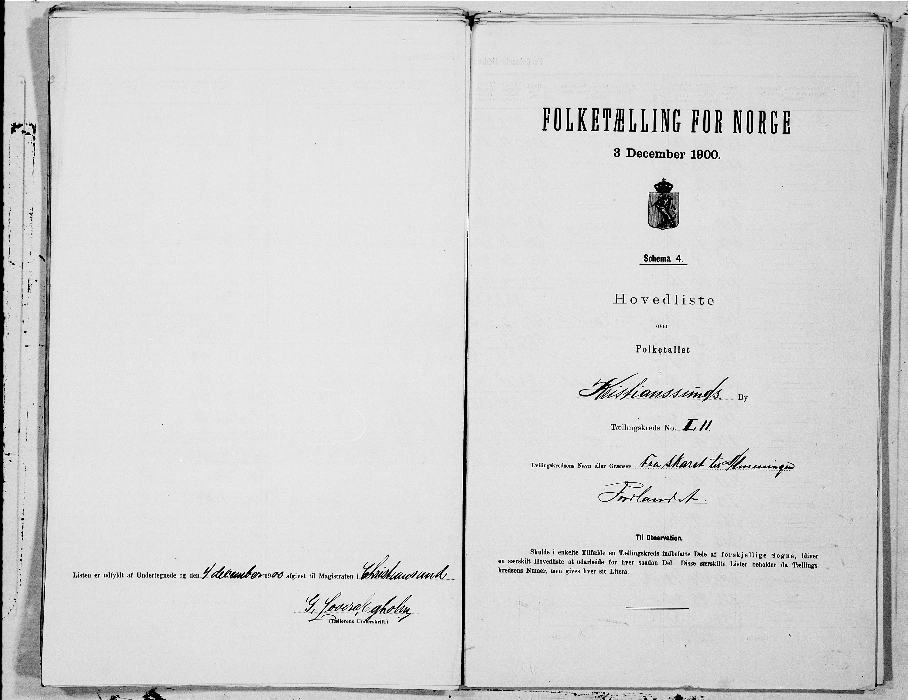 SAT, 1900 census for Kristiansund, 1900, p. 104