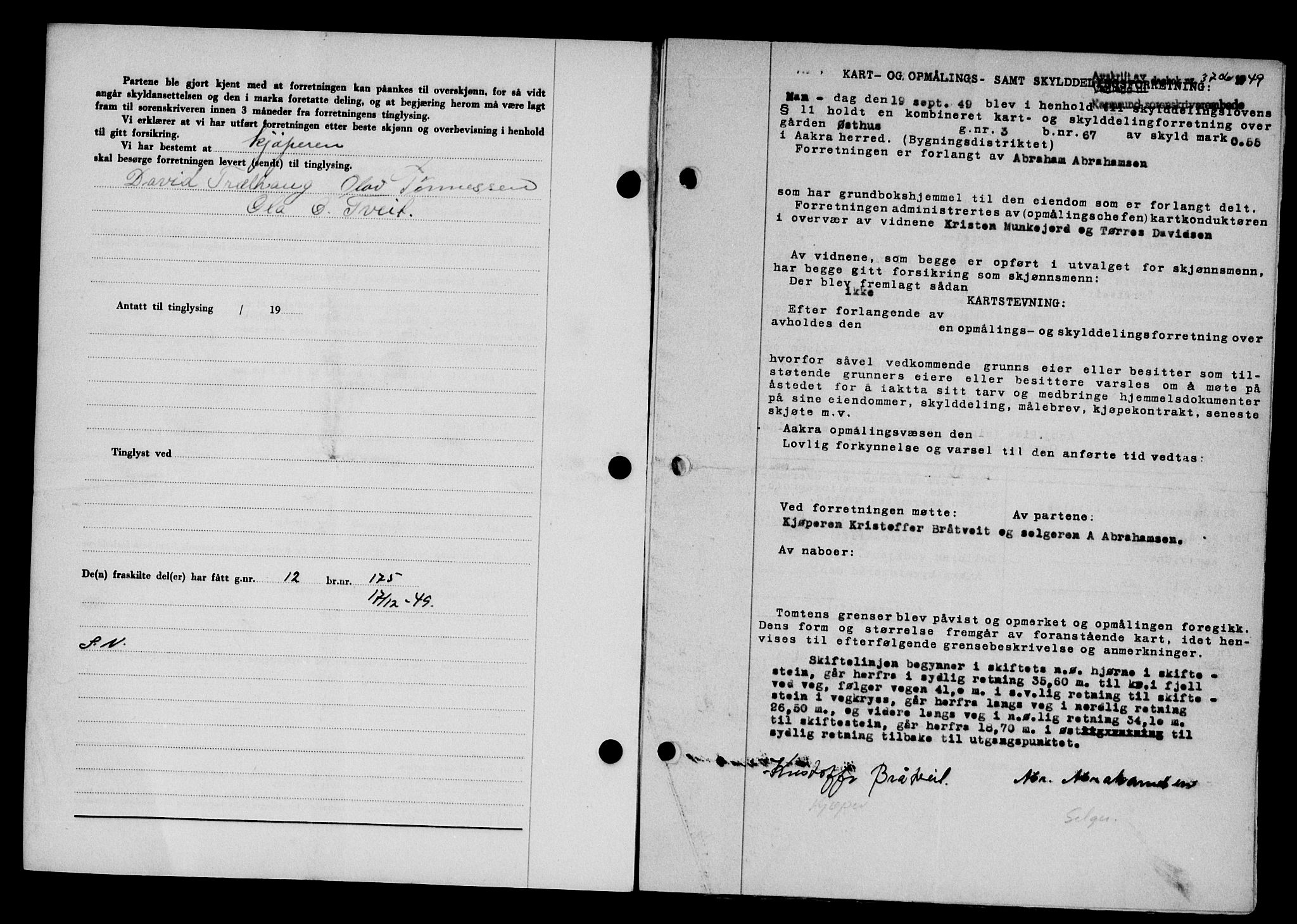 Karmsund sorenskriveri, AV/SAST-A-100311/01/II/IIB/L0098: Mortgage book no. 78A, 1949-1950, Diary no: : 3706/1949