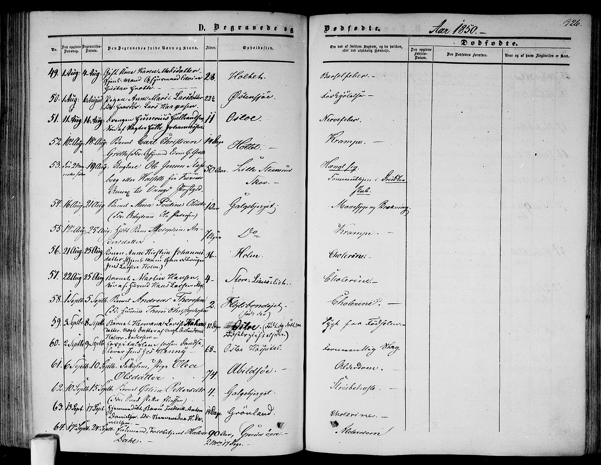 Gamlebyen prestekontor Kirkebøker, SAO/A-10884/F/Fa/L0004: Parish register (official) no. 4, 1850-1857, p. 326