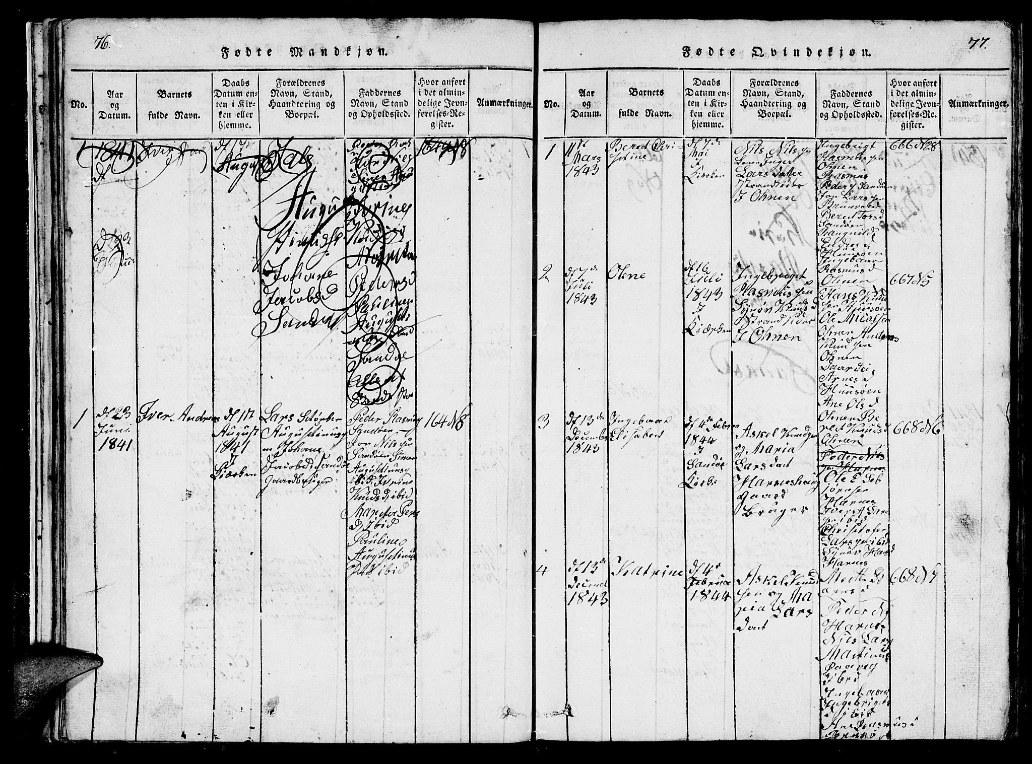 Ministerialprotokoller, klokkerbøker og fødselsregistre - Møre og Romsdal, AV/SAT-A-1454/561/L0731: Parish register (copy) no. 561C01, 1817-1867, p. 76-77